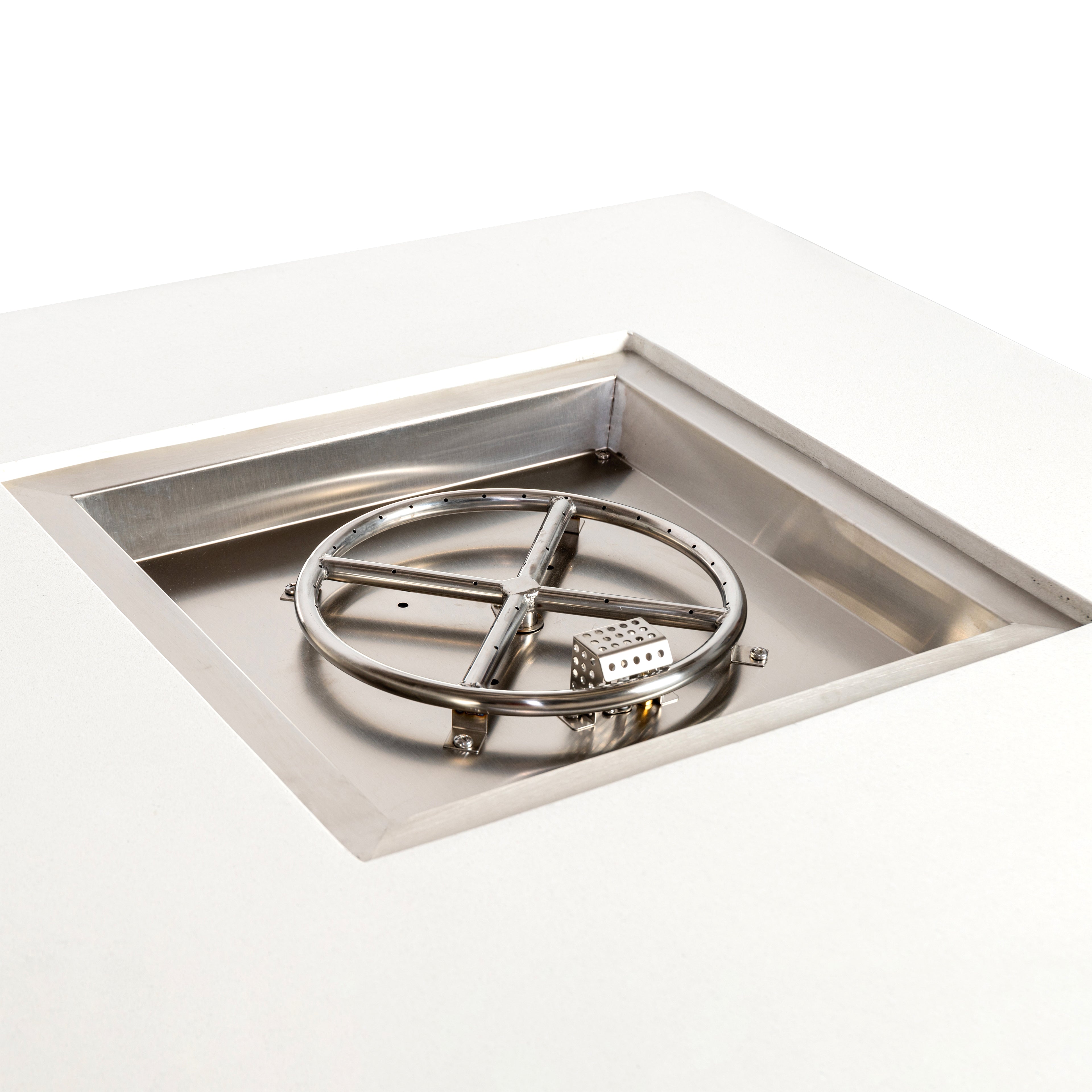 Mason 42" Square Hidden Propane Tank Gas Fire Pit - White