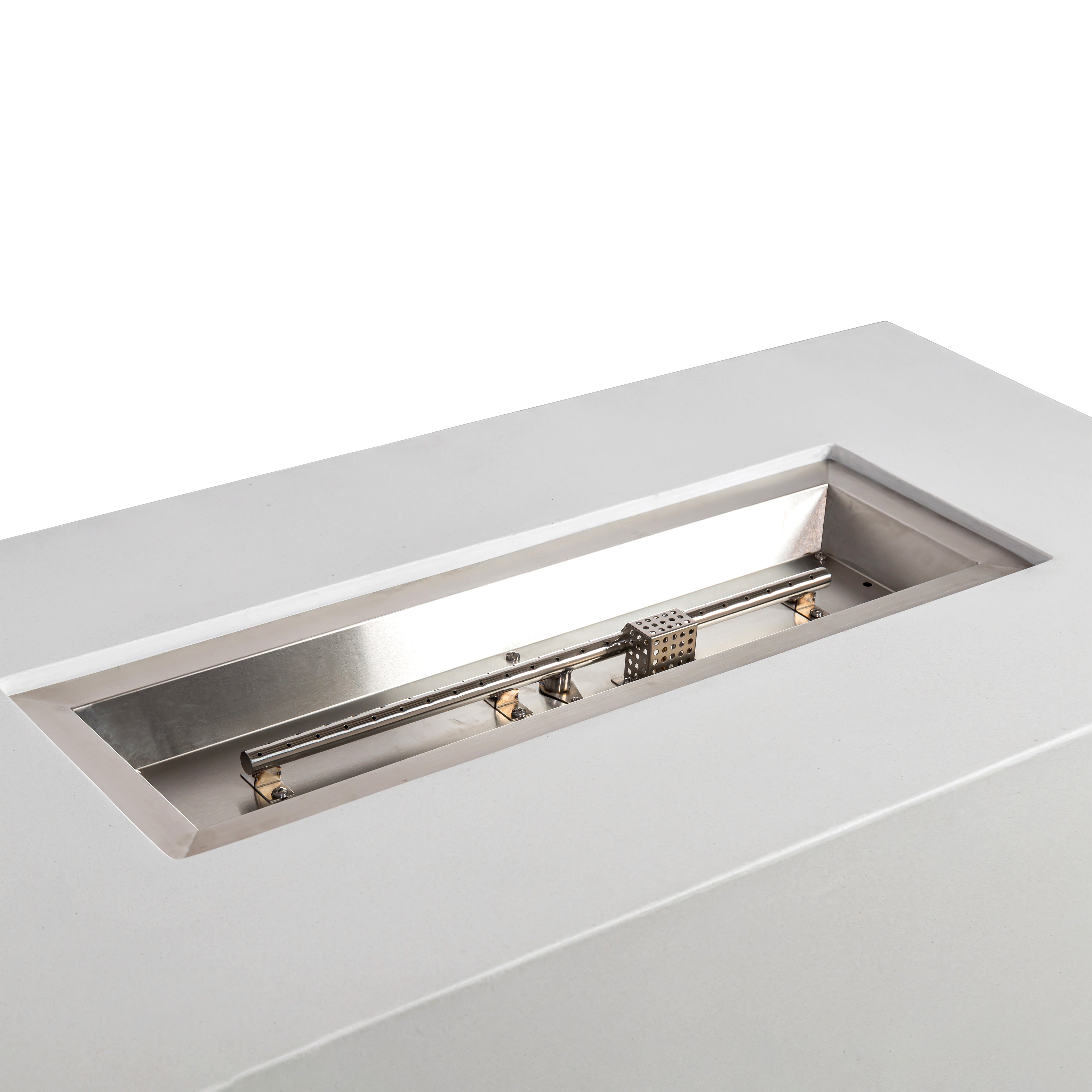 Mason 55" Rectangular Hidden Propane Gas Fire Pit - White