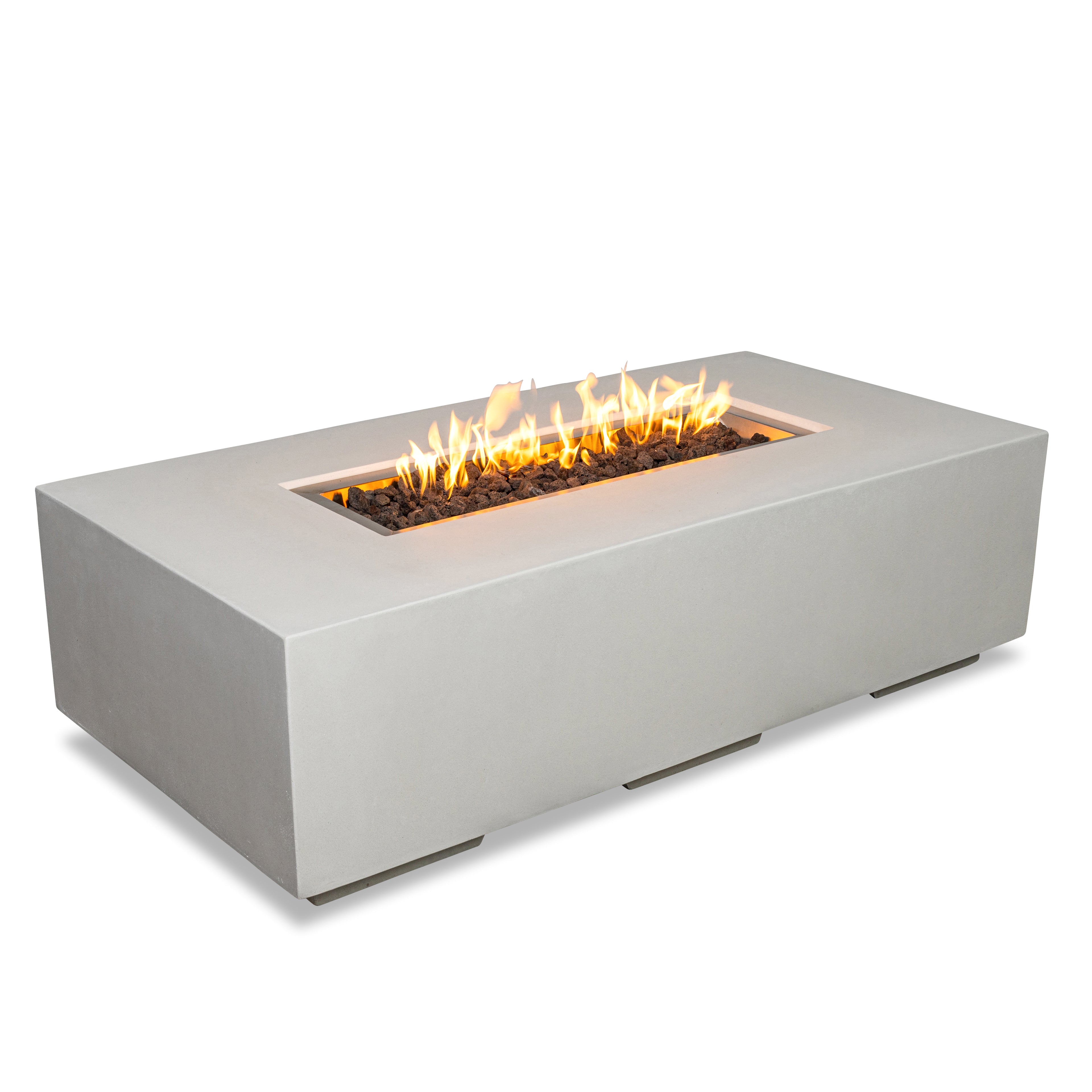 Mason 55" Rectangular Natural Gas Fire Pit - White