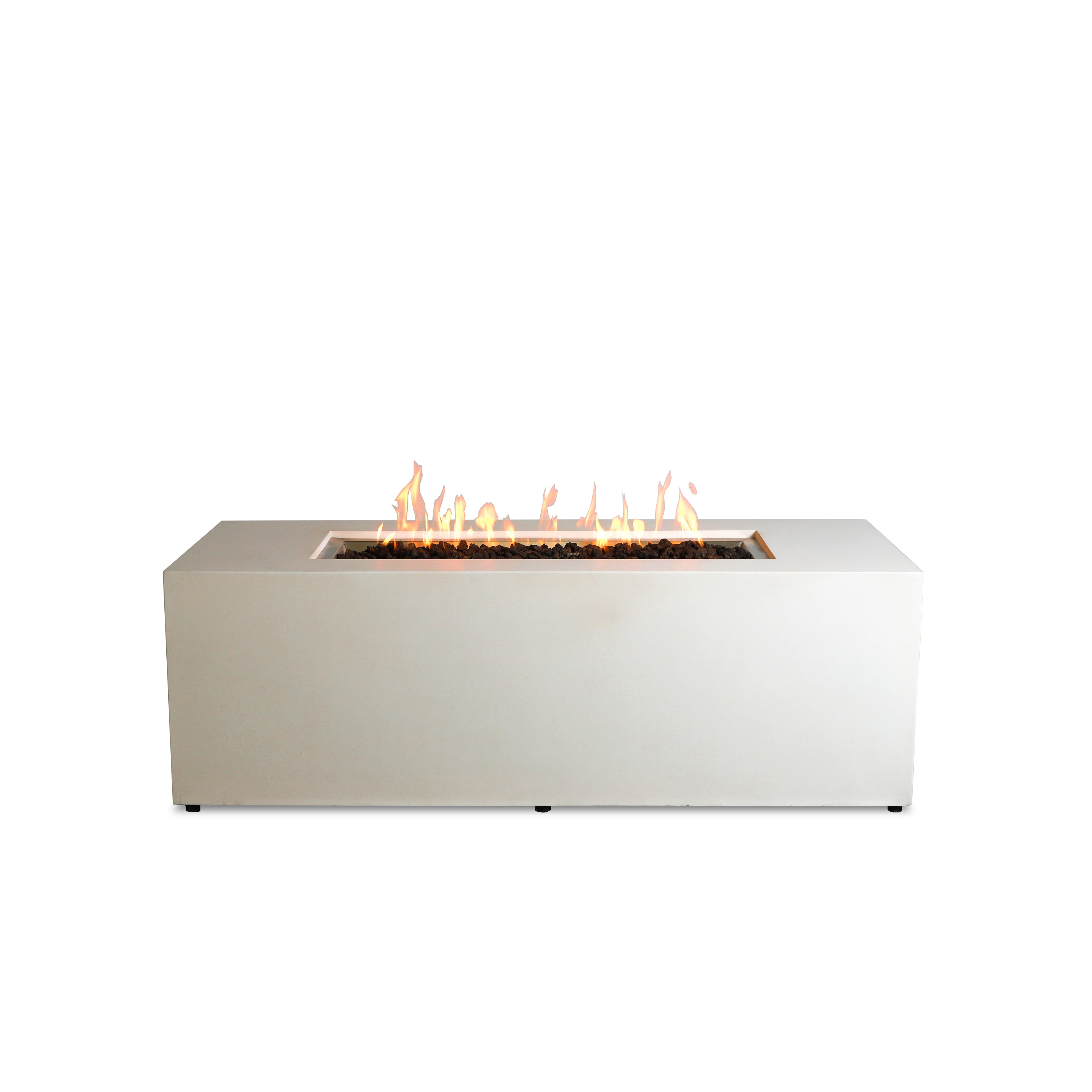 Mason 72" Rectangular Hidden Propane Gas Fire Pit#Finish_Stone White