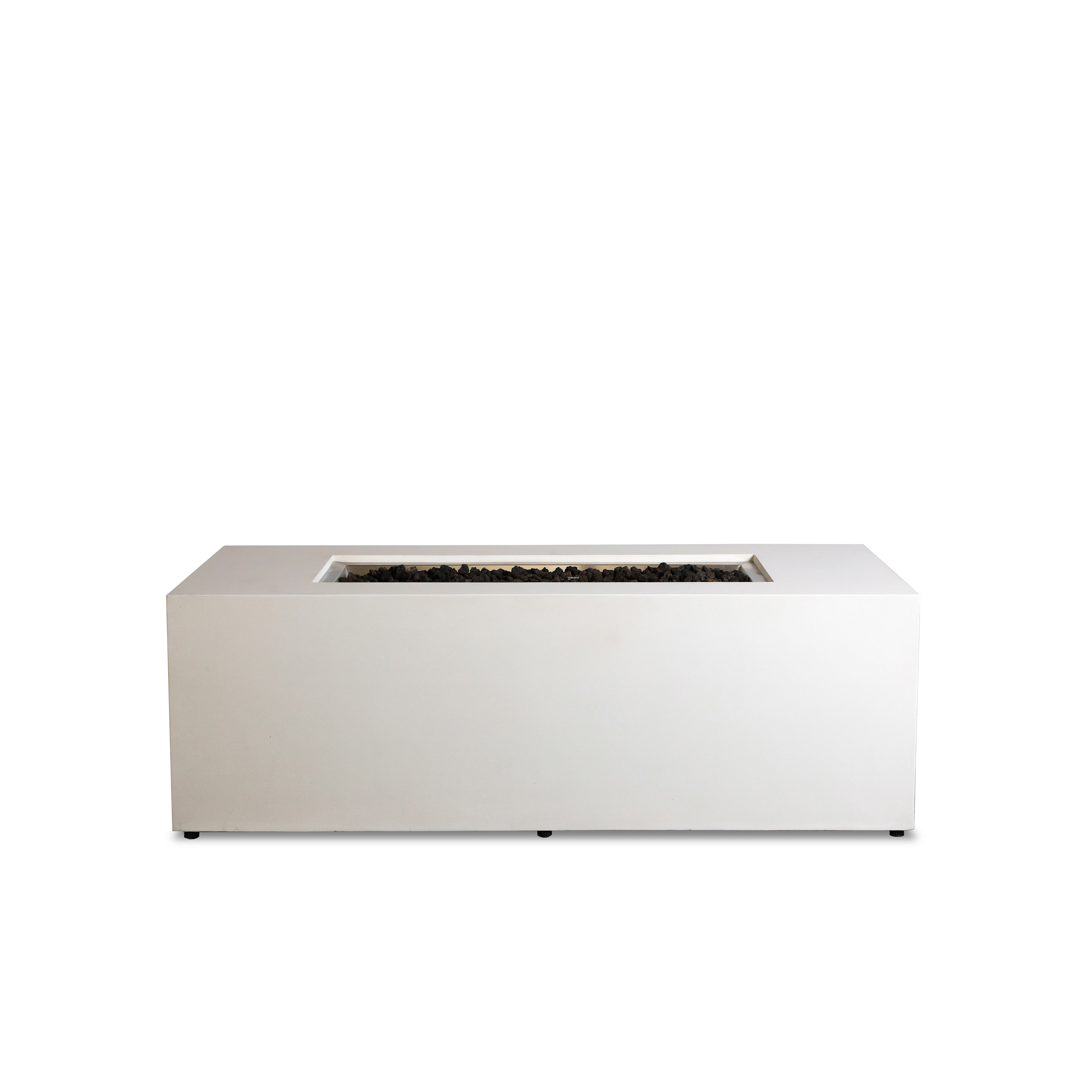 Mason 72" Rectangular Hidden Propane Gas Fire Pit#Finish_Stone White