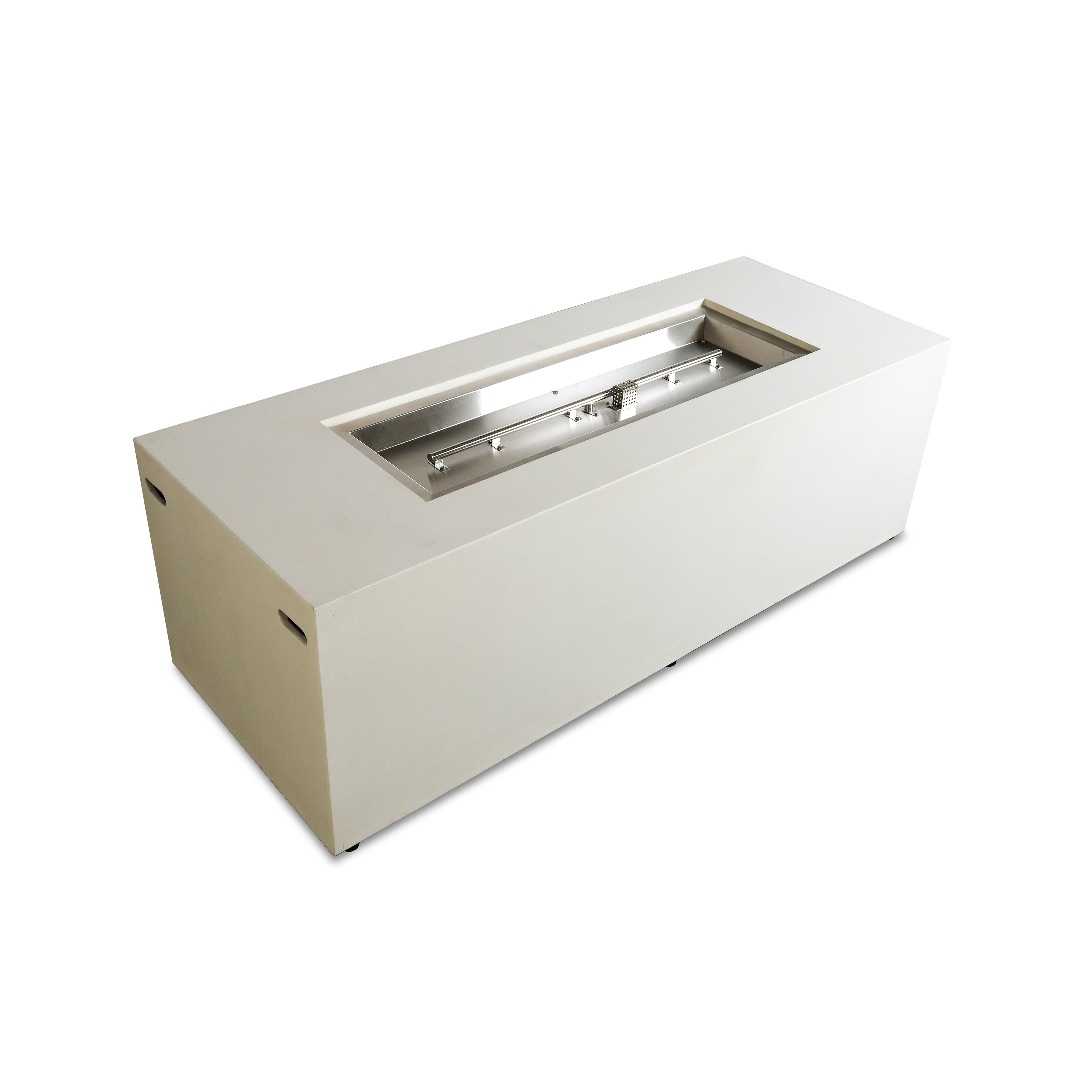 Mason 72" Rectangular Hidden Propane Gas Fire Pit#Finish_Stone White