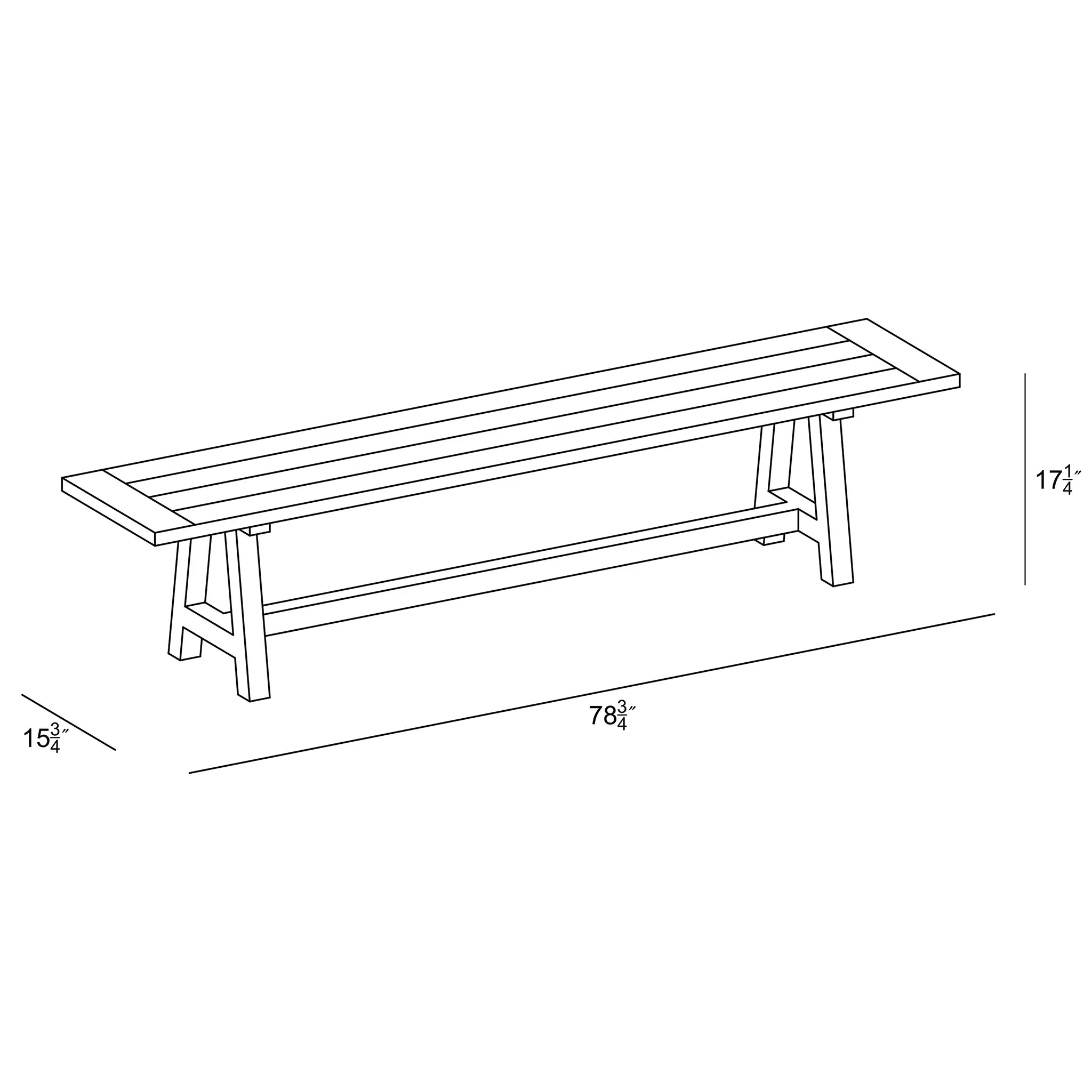 Harmonia Living Mill Aluminum 78" Reclaimed Teak Dining Bench 5
