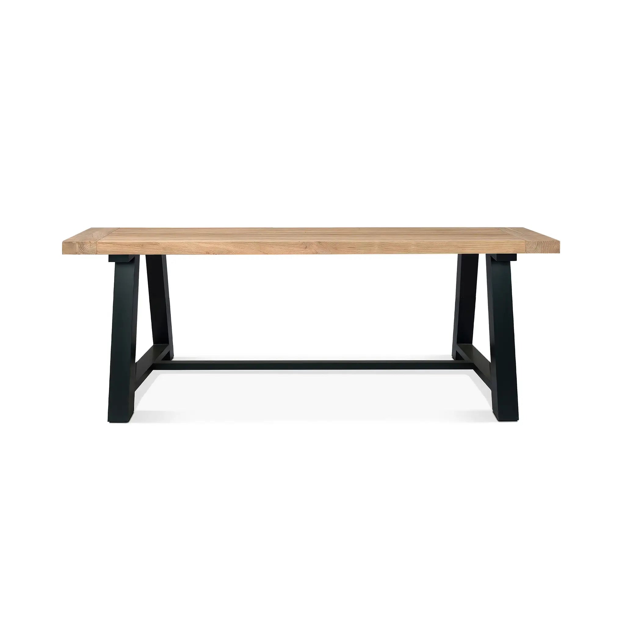 Harmonia Living Mill 6-Seat Aluminum Reclaimed Teak Outdoor Dining Table 3