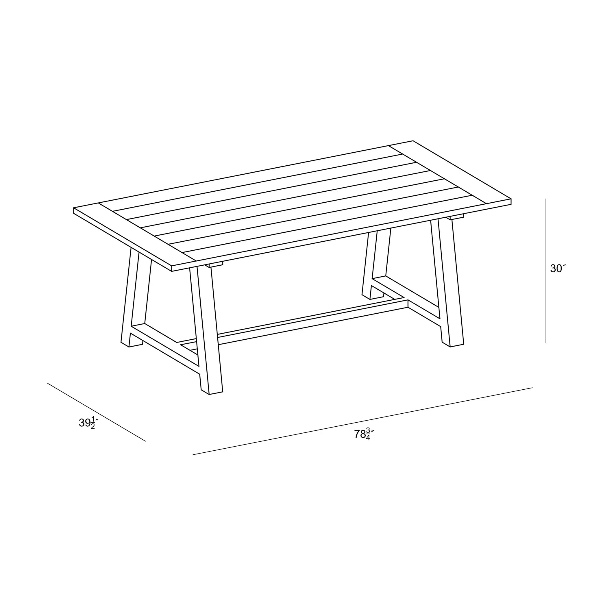Harmonia Living Mill 6-Seat Aluminum Reclaimed Teak Outdoor Dining Table 5