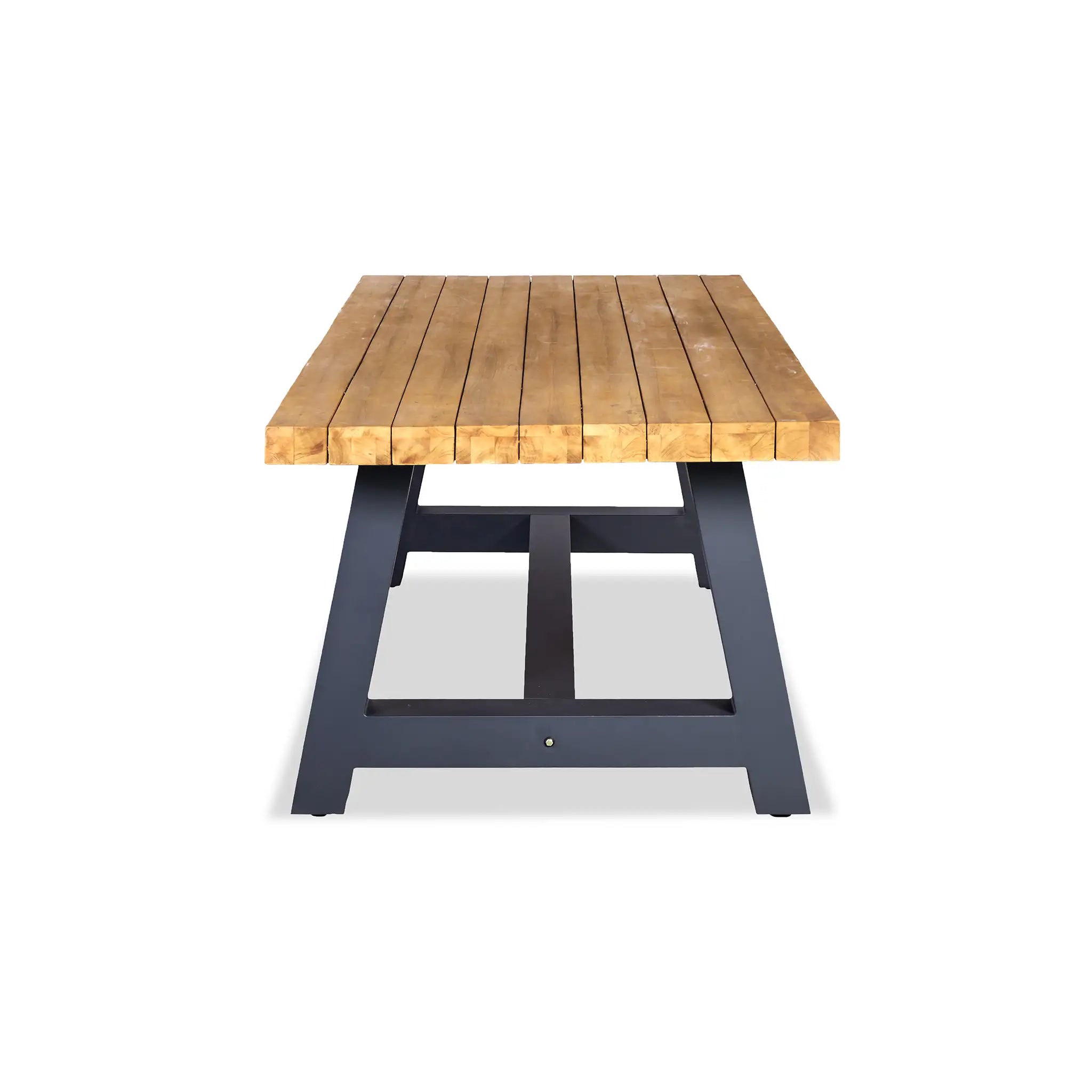 Harmonia Living Mill 8-Seat Aluminum Reclaimed Teak Outdoor Dining Table 3