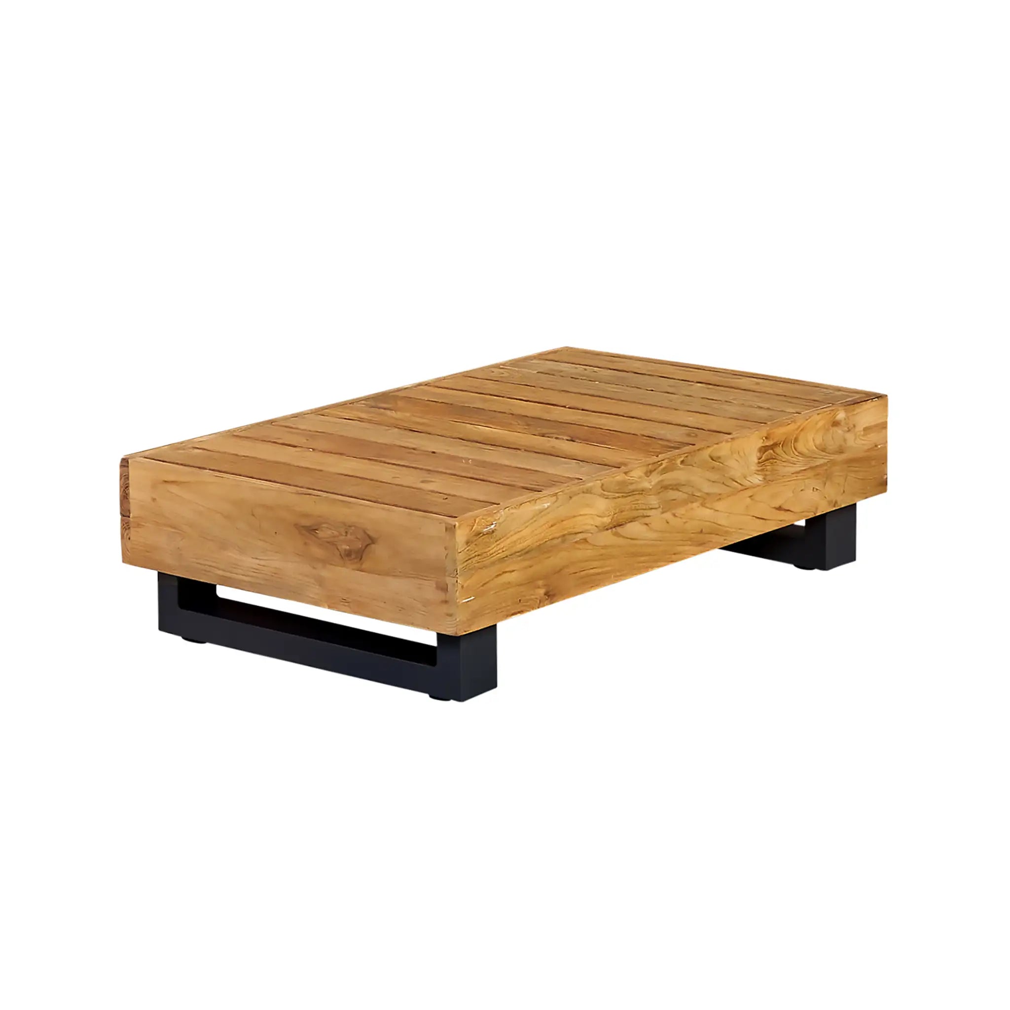 Harmonia Living Meld Aluminum Reclaimed Teak Outdoor Coffee Table 2