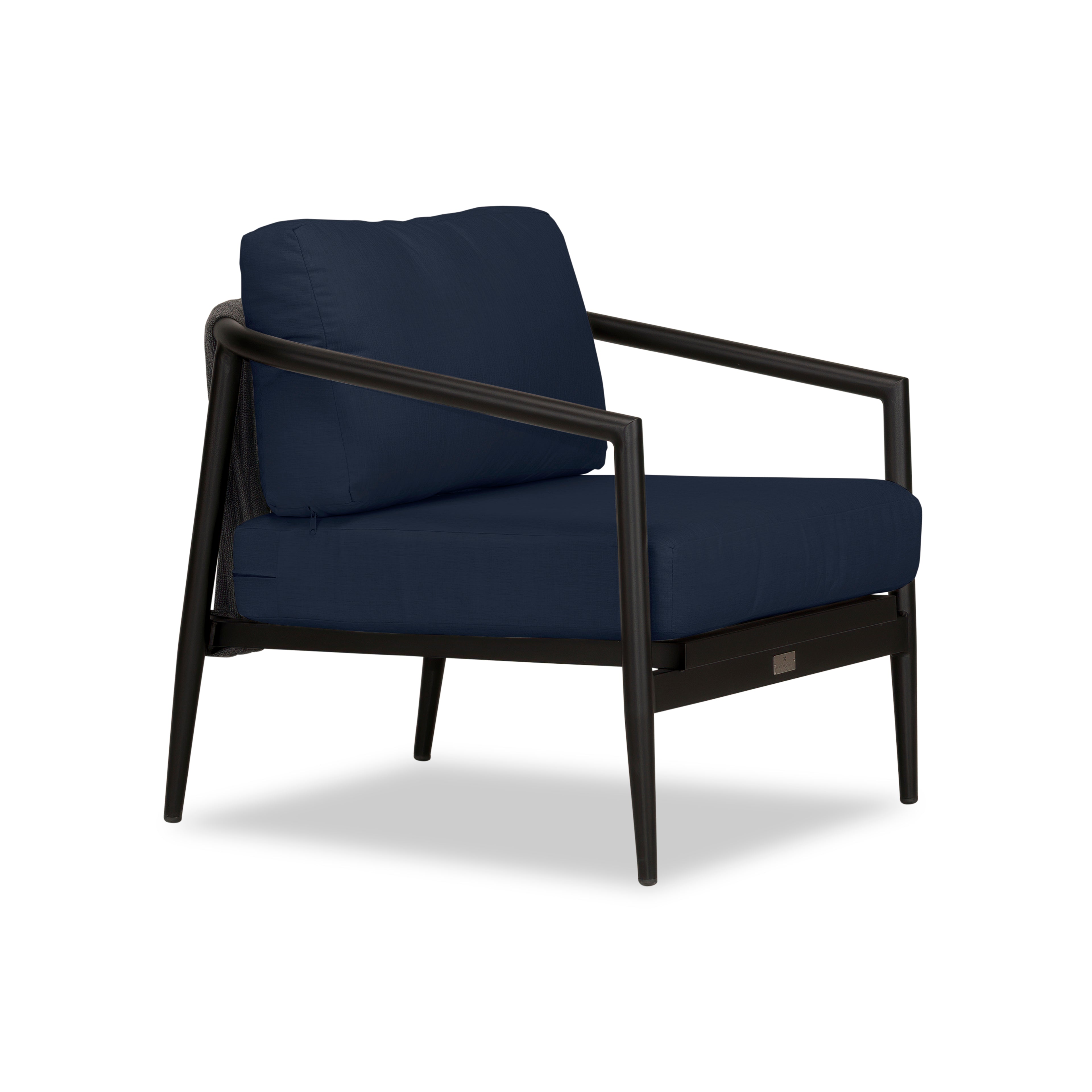 Olio Club Chair#Finish_Black#Fabric_Spectrum Indigo
