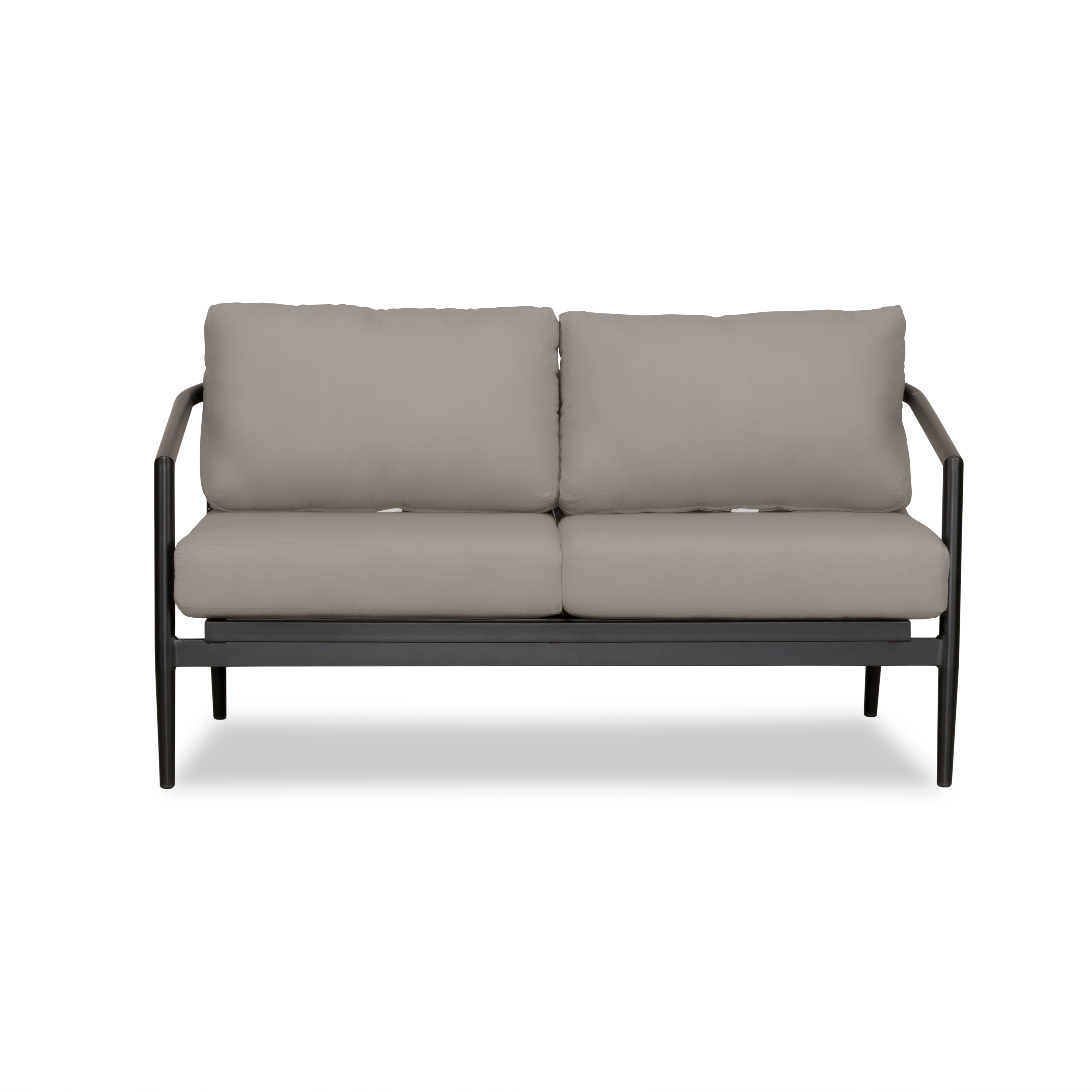 Olio Loveseat#Finish_Black#Fabric_Canvas Charcoal