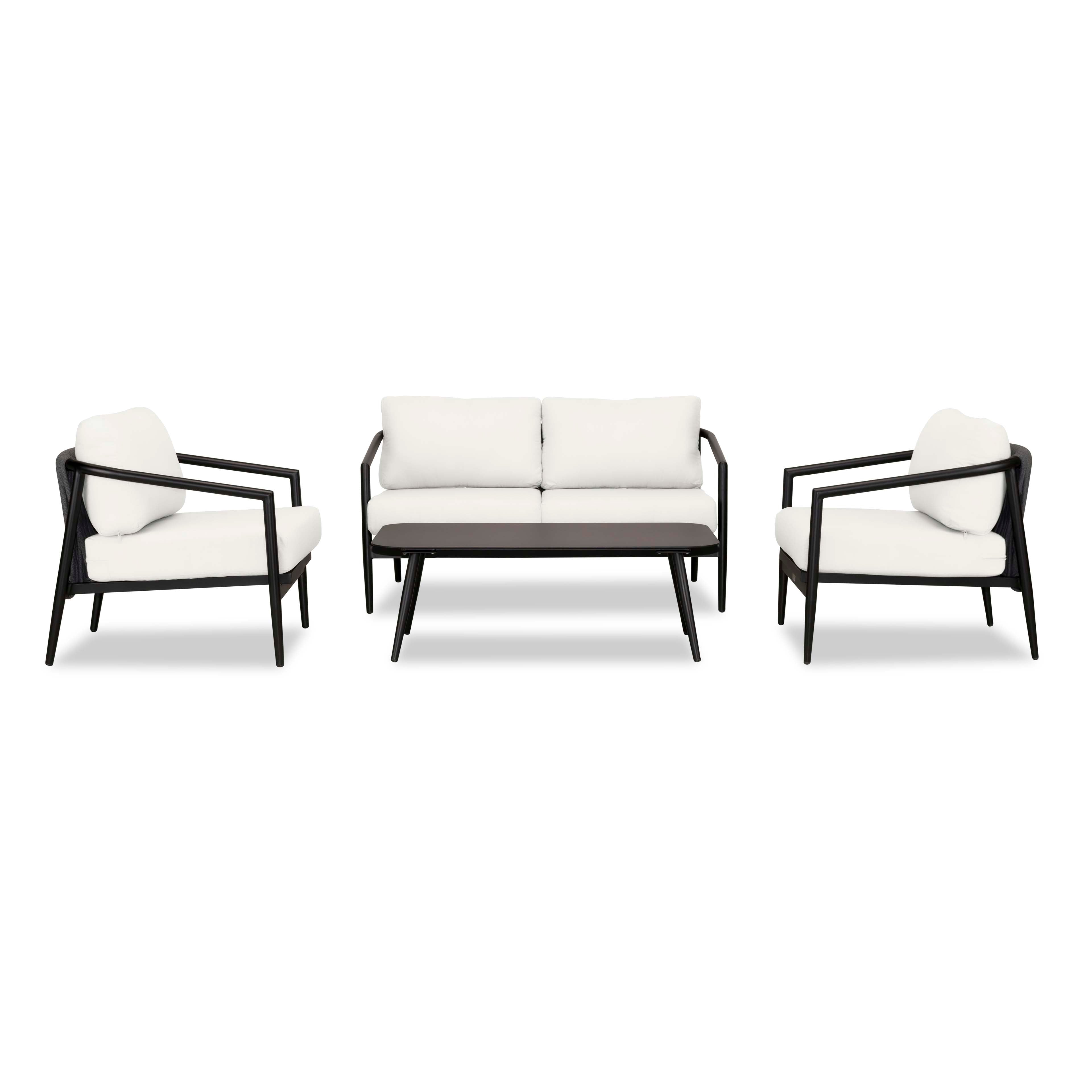 Olio 4 Piece Loveseat Set#Finish_Black#Fabric_Canvas Natural