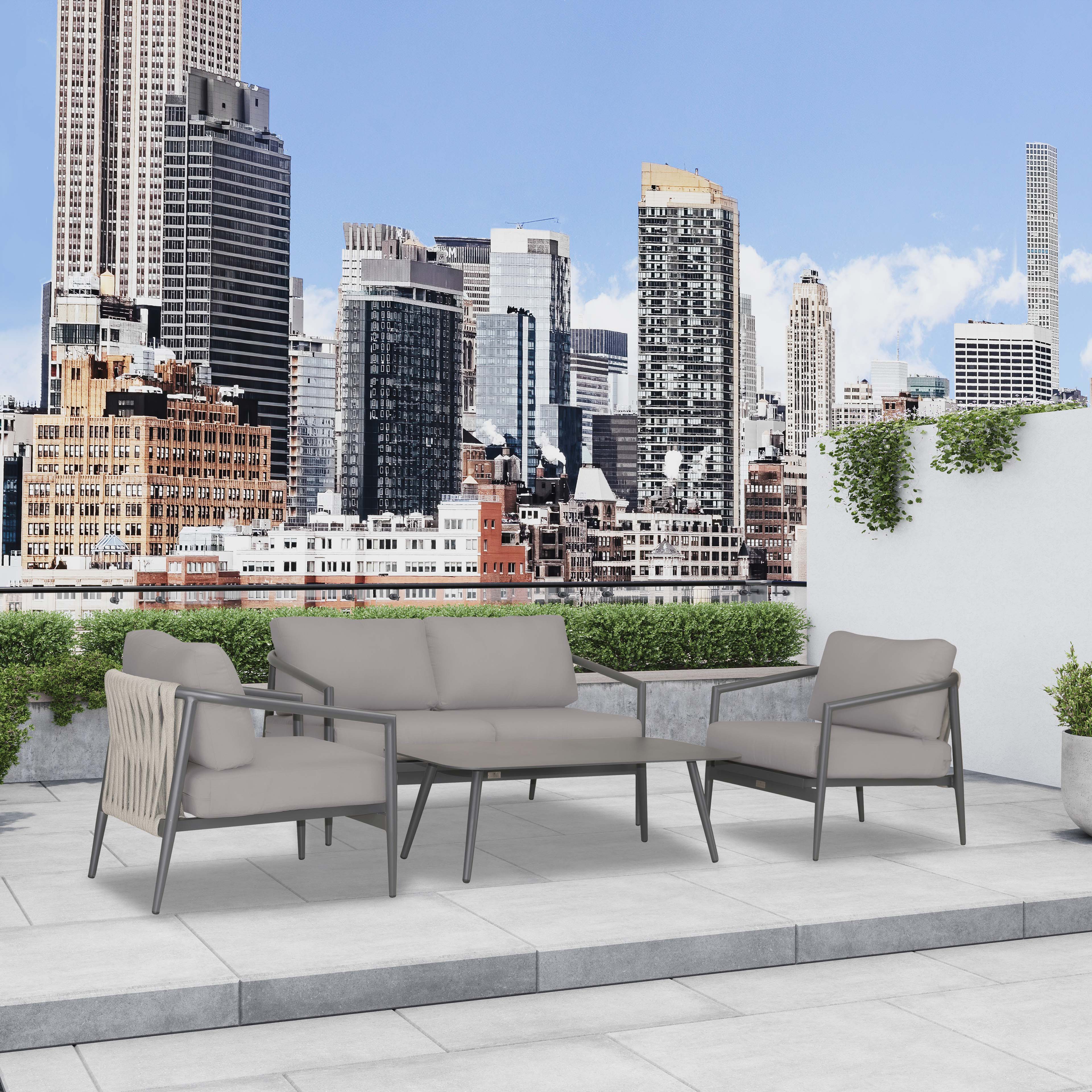 Olio 4 Piece Loveseat Set#Finish_Slate#Fabric_Canvas Charcoal