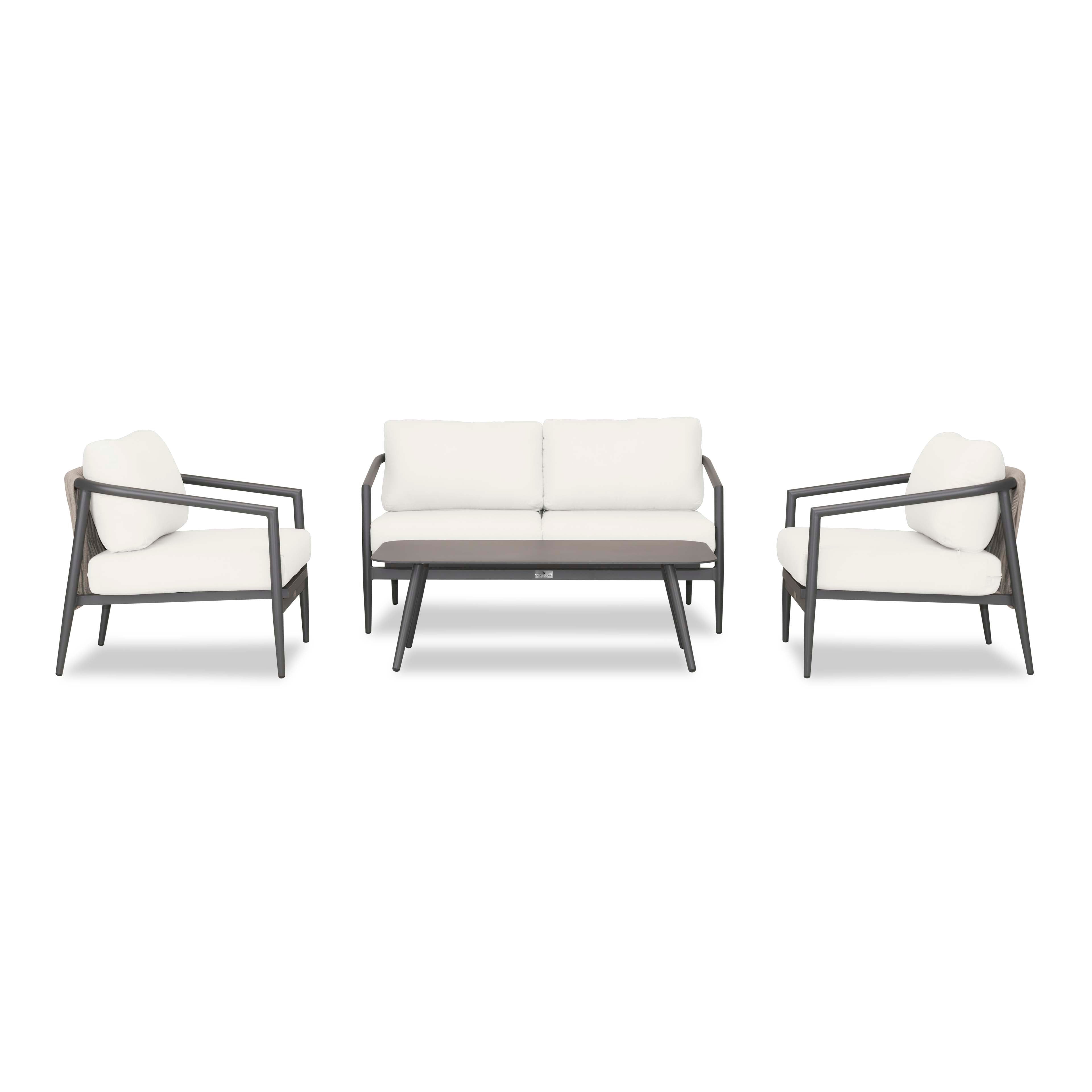 Olio 4 Piece Loveseat Set#Finish_Slate#Fabric_Canvas Natural