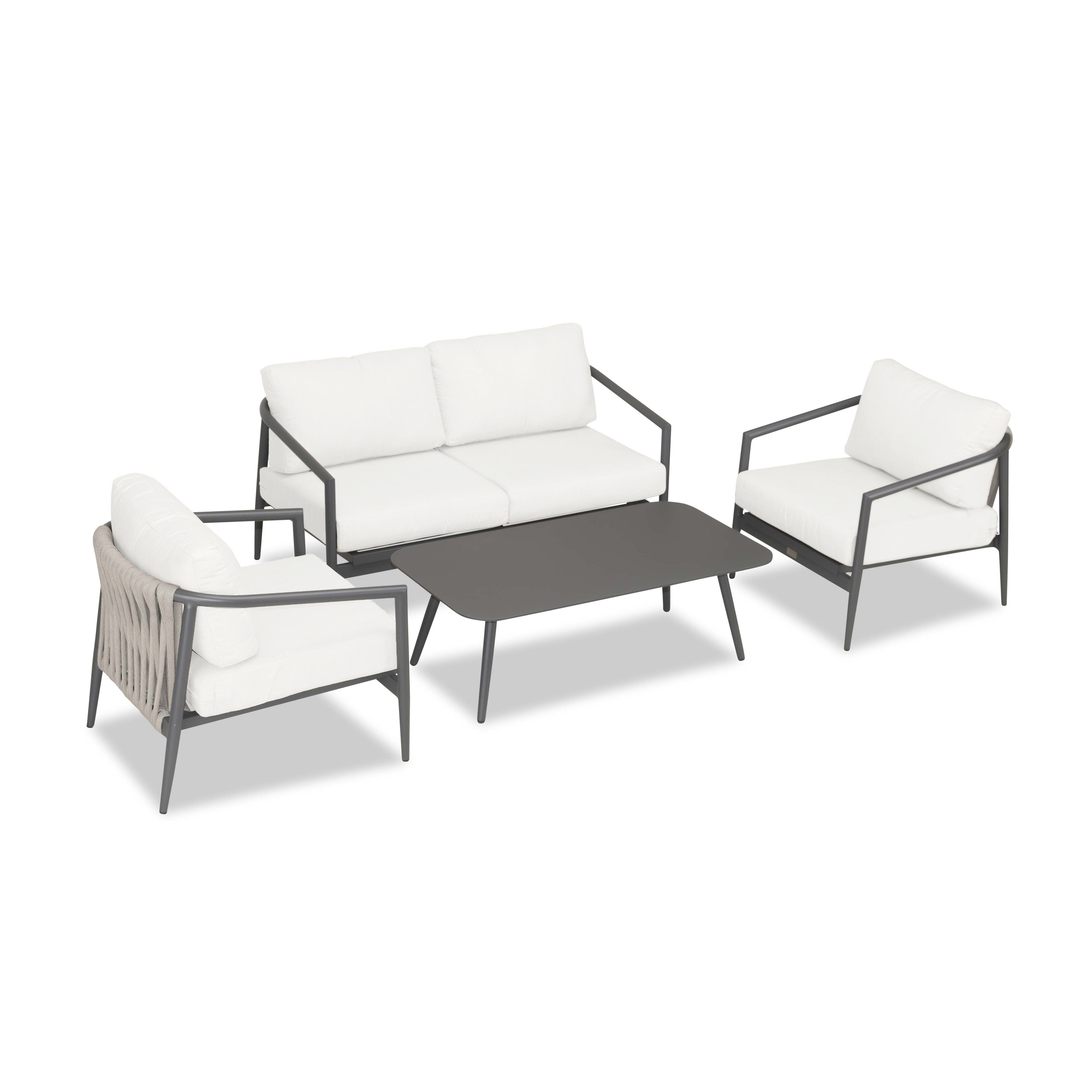 Olio 4 Piece Loveseat Set#Finish_Slate#Fabric_Canvas Natural