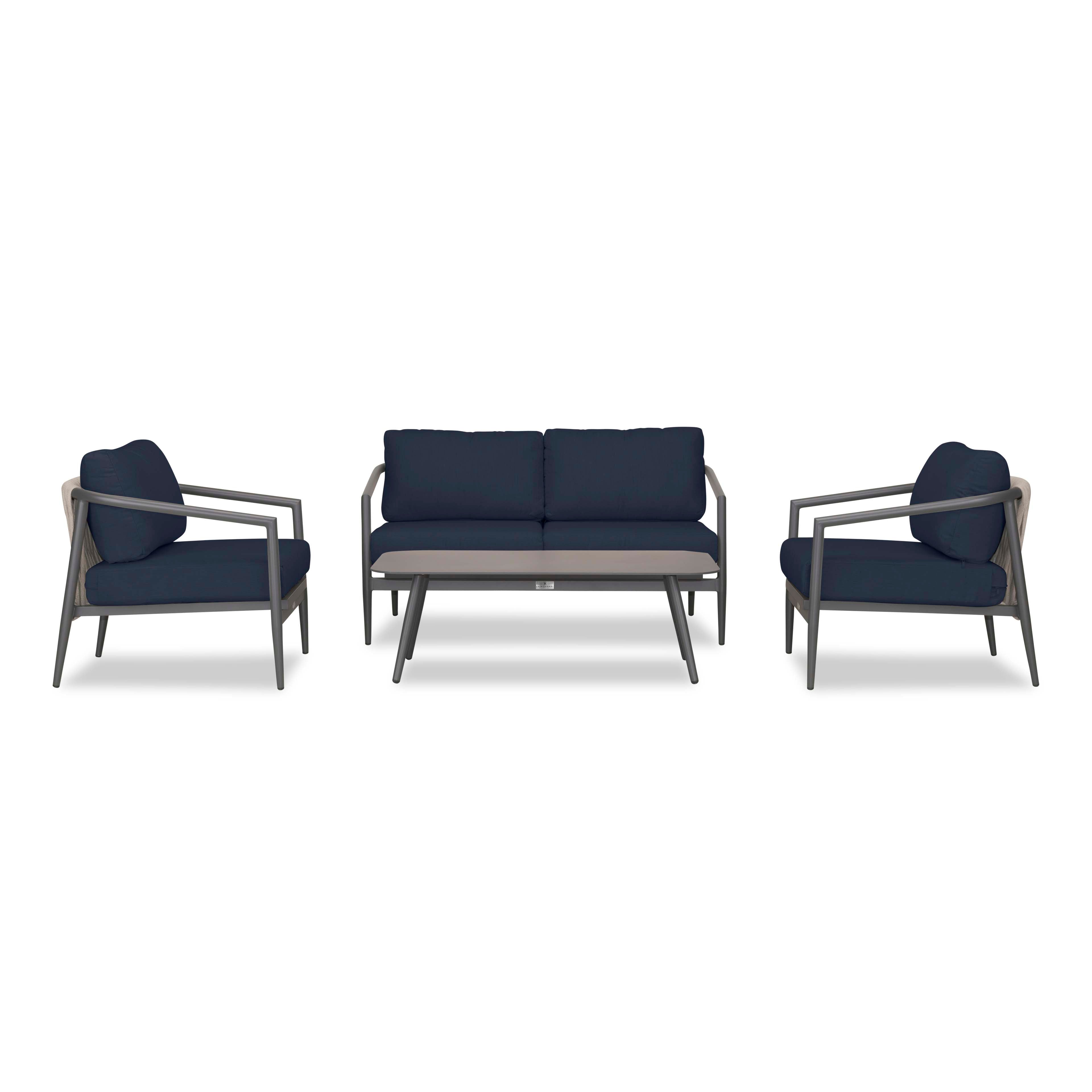 Olio 4 Piece Loveseat Set#Finish_Slate#Fabric_Spectrum Indigo