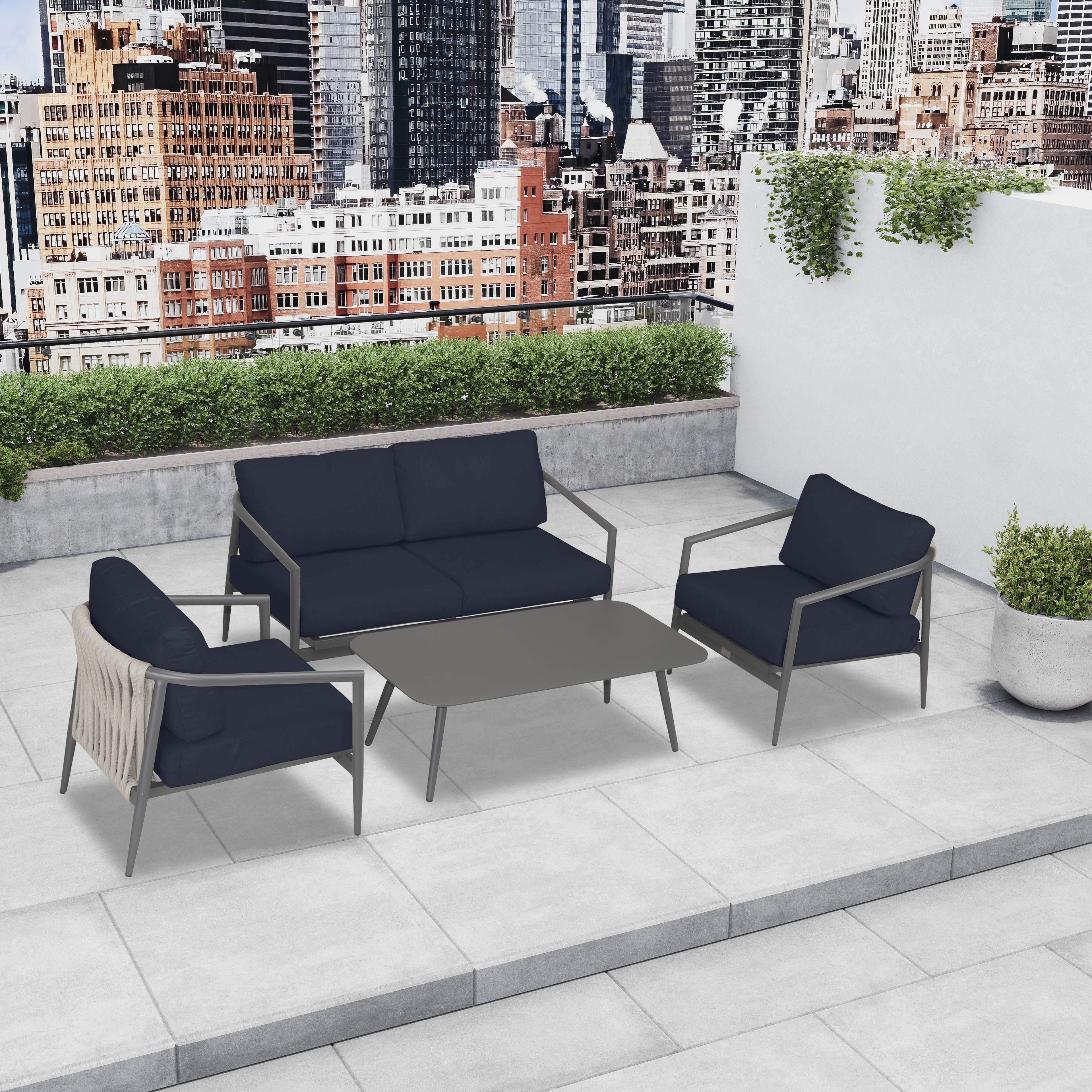 Olio 4 Piece Loveseat Set#Finish_Slate#Fabric_Spectrum Indigo