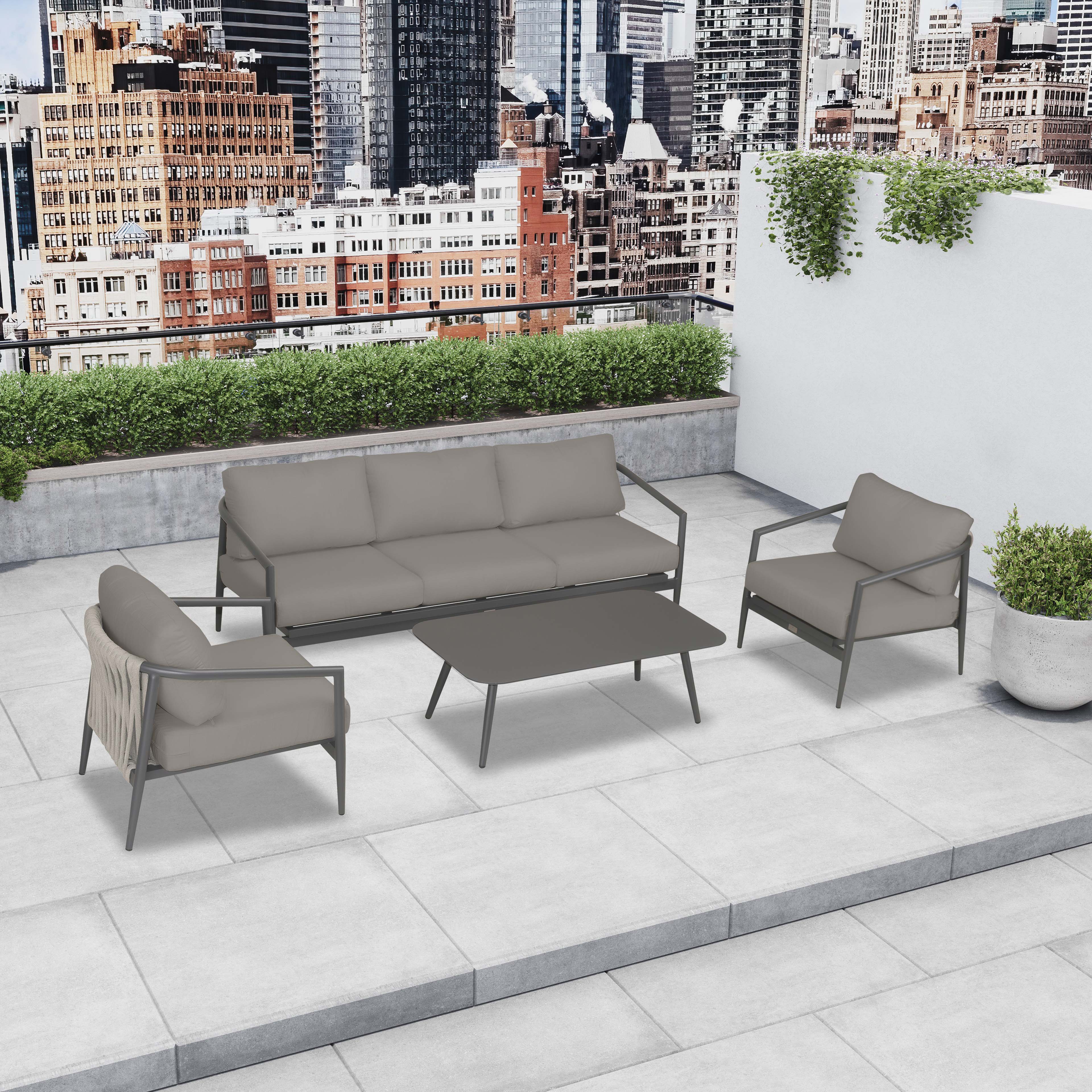 Olio 4 Piece Sofa Set#Finish_Slate#Fabric_Canvas Charcoal