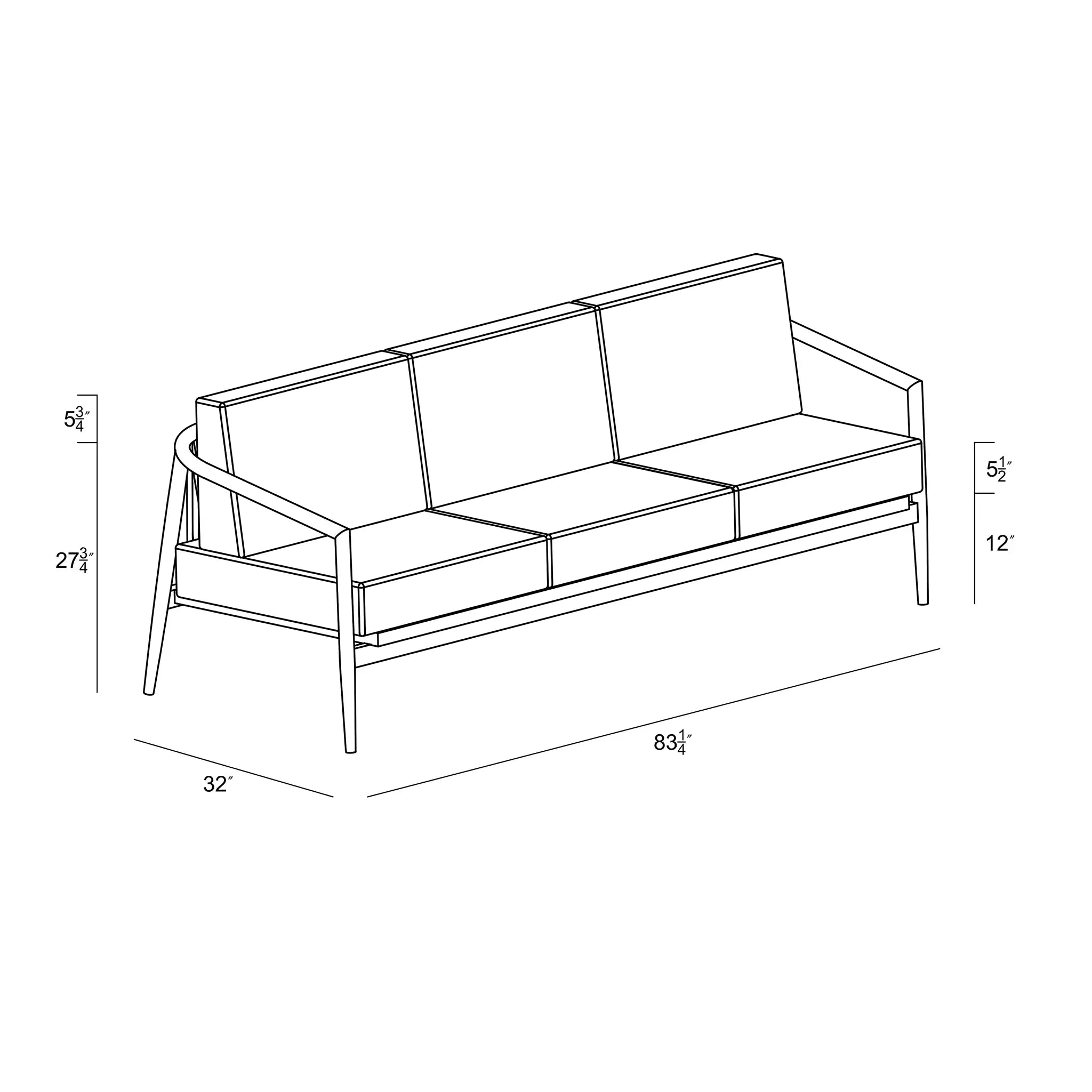 Harmonia Living Olio Aluminum Sofa - Urban Stone/Carrera 76
