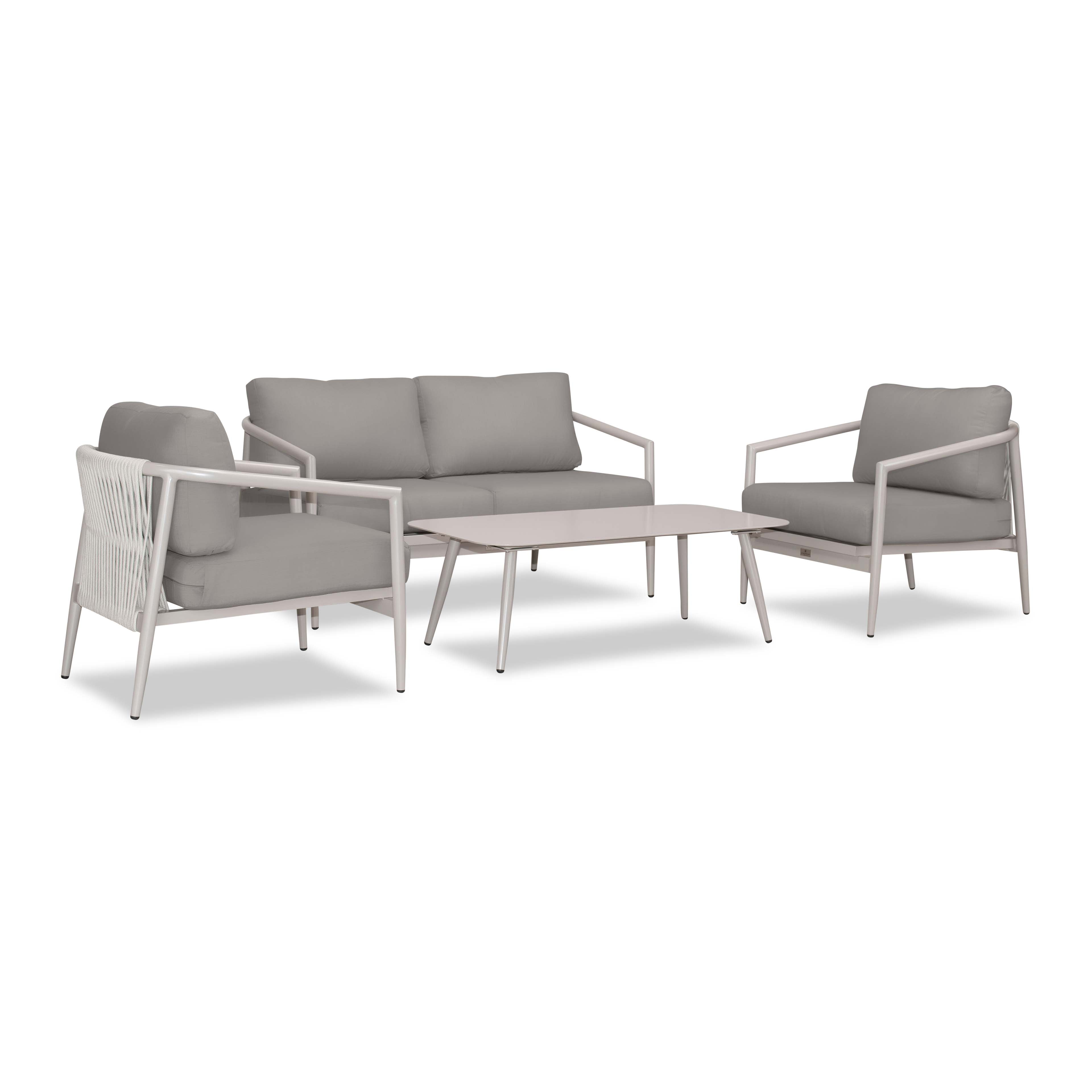 Olio 4 Piece Loveseat Set#Finish_Urban Stone#Fabric_Canvas Charcoal