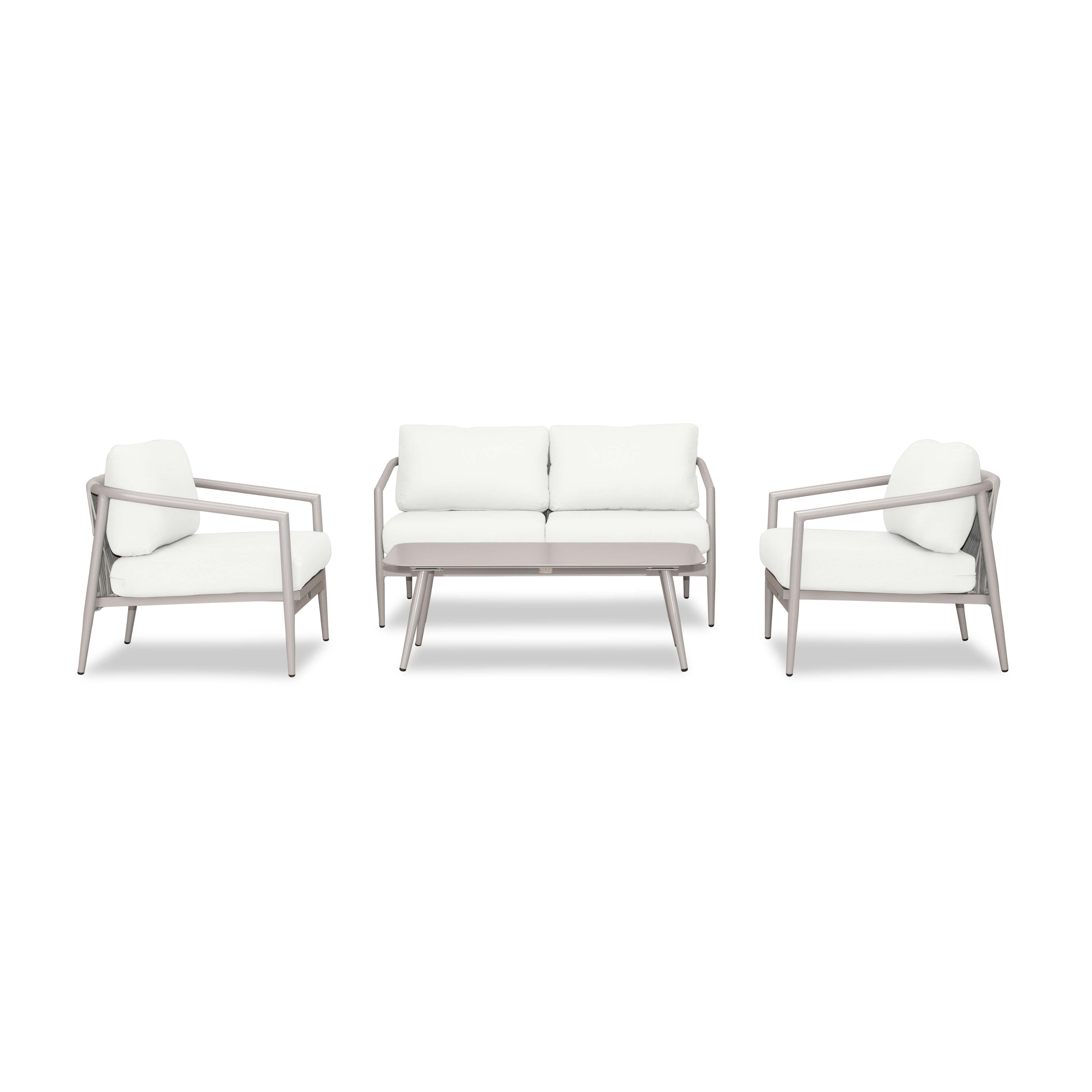 Olio 4 Piece Loveseat Set#Finish_Urban Stone#Fabric_Canvas Natural