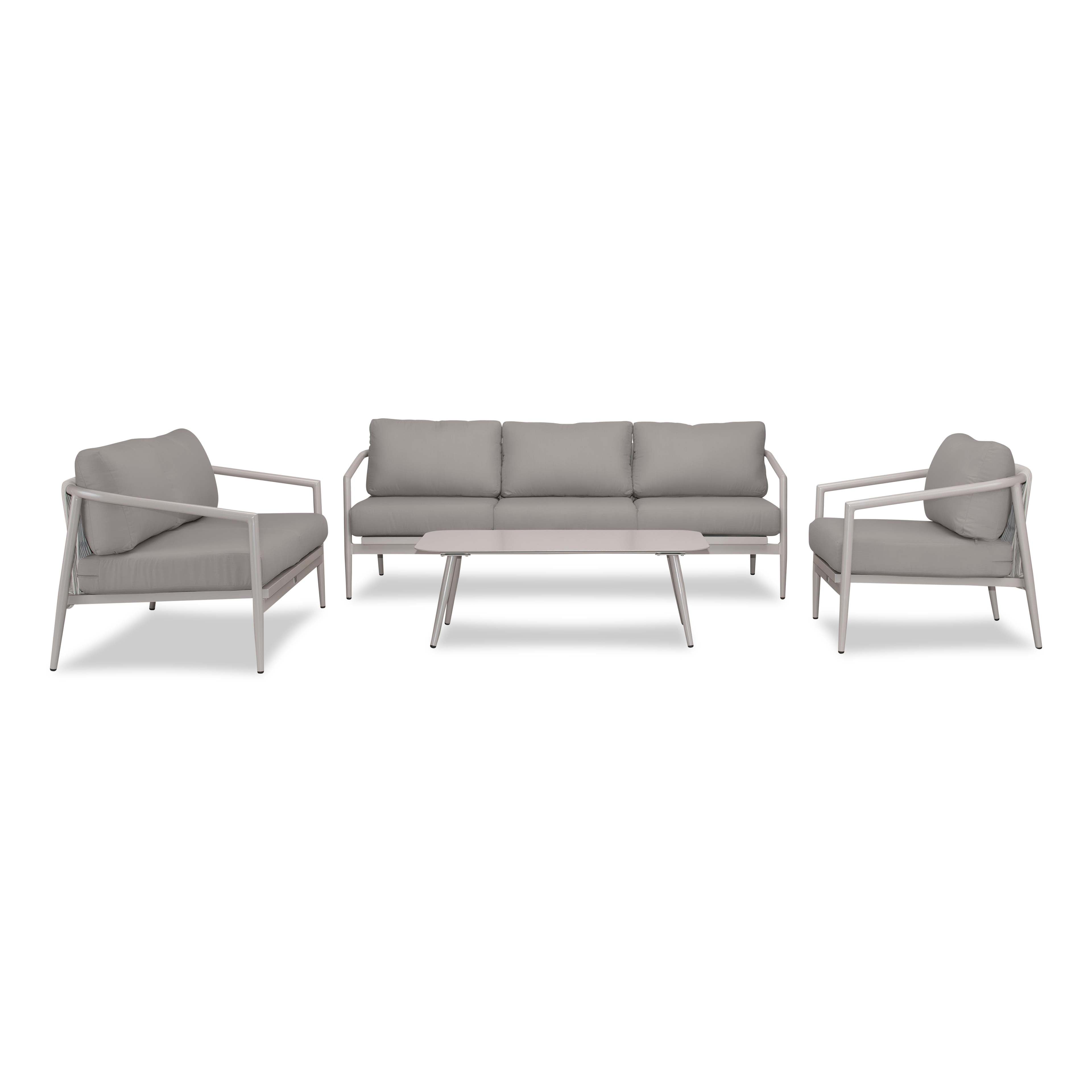 Olio 4 Piece Sofa Loveseat Set#Finish_Urban Stone#Fabric_Canvas Charcoal
