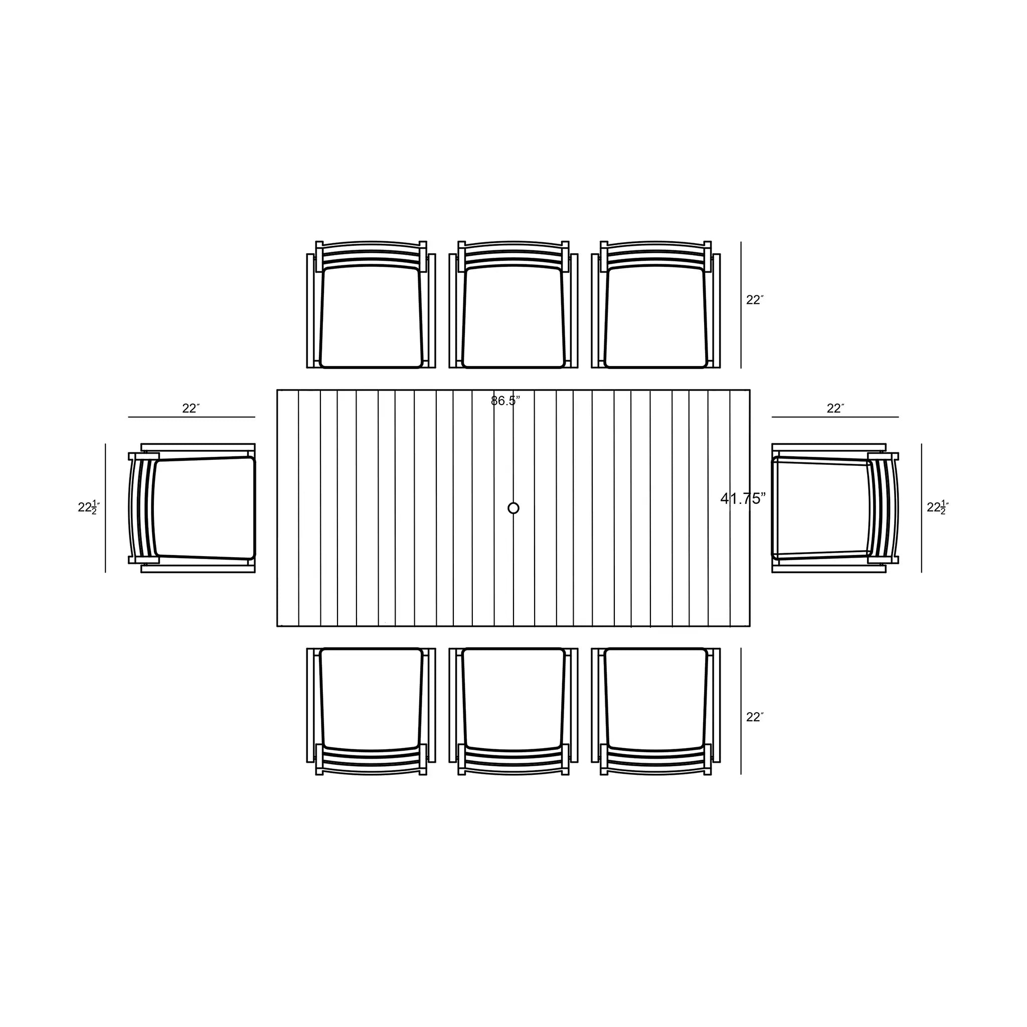 Harmonia Living Pacifica Classic 8 Seat Aluminum Rectangular Dining Set - Black 26