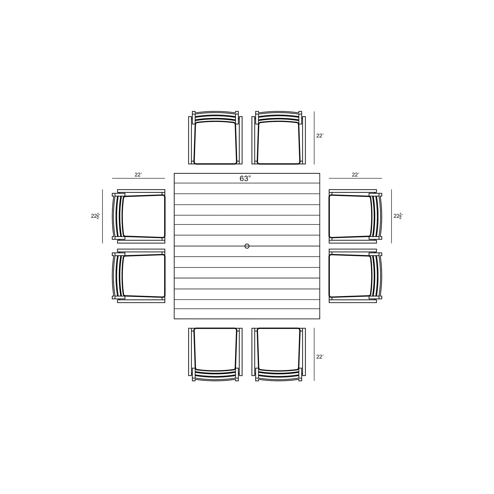 Harmonia Living Pacifica Classic 8 Seat Aluminum Square Dining Set - Slate 29