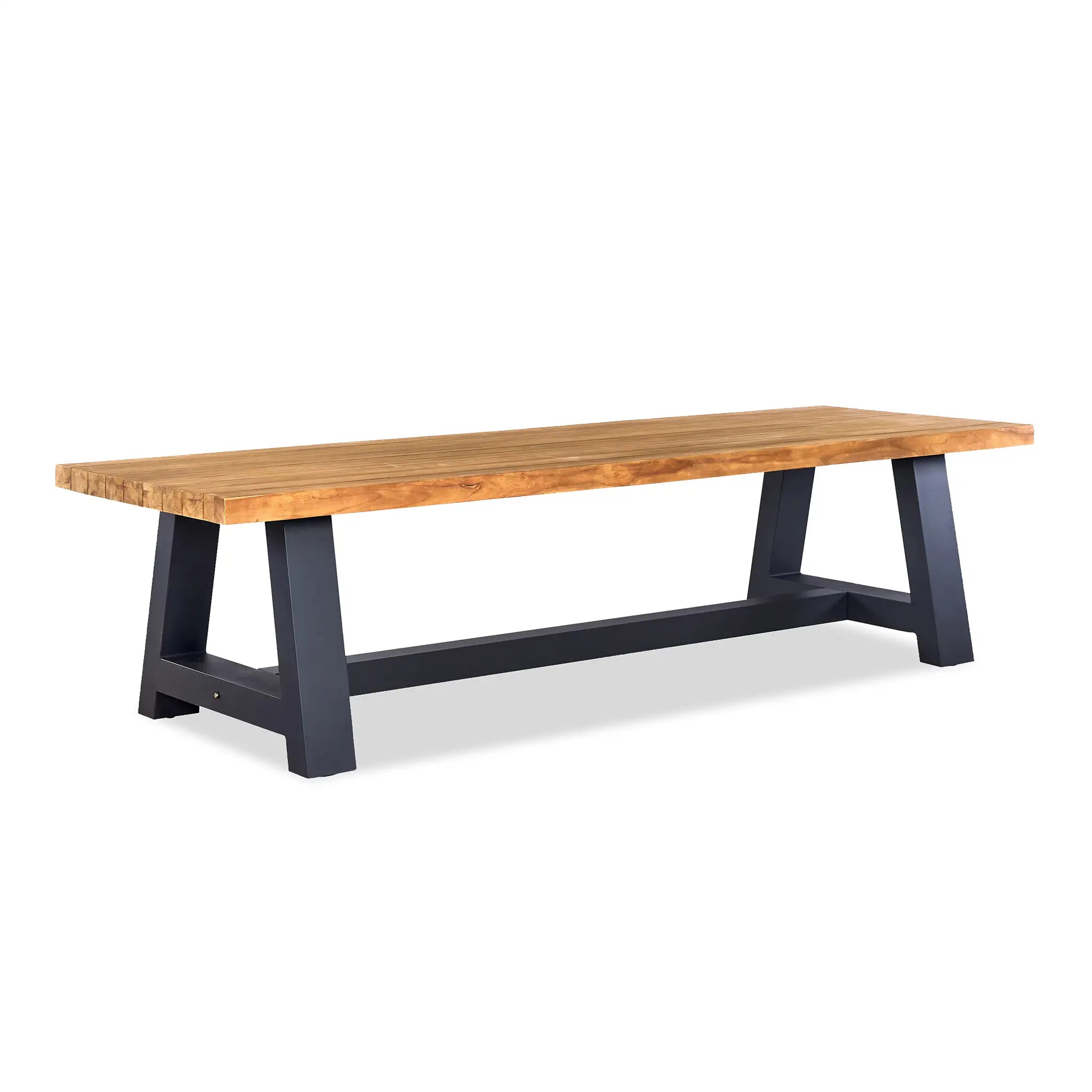 Harmonia Living Parlor Mill 6 Seat Aluminum Reclaimed Teak Patio Dining Set 9