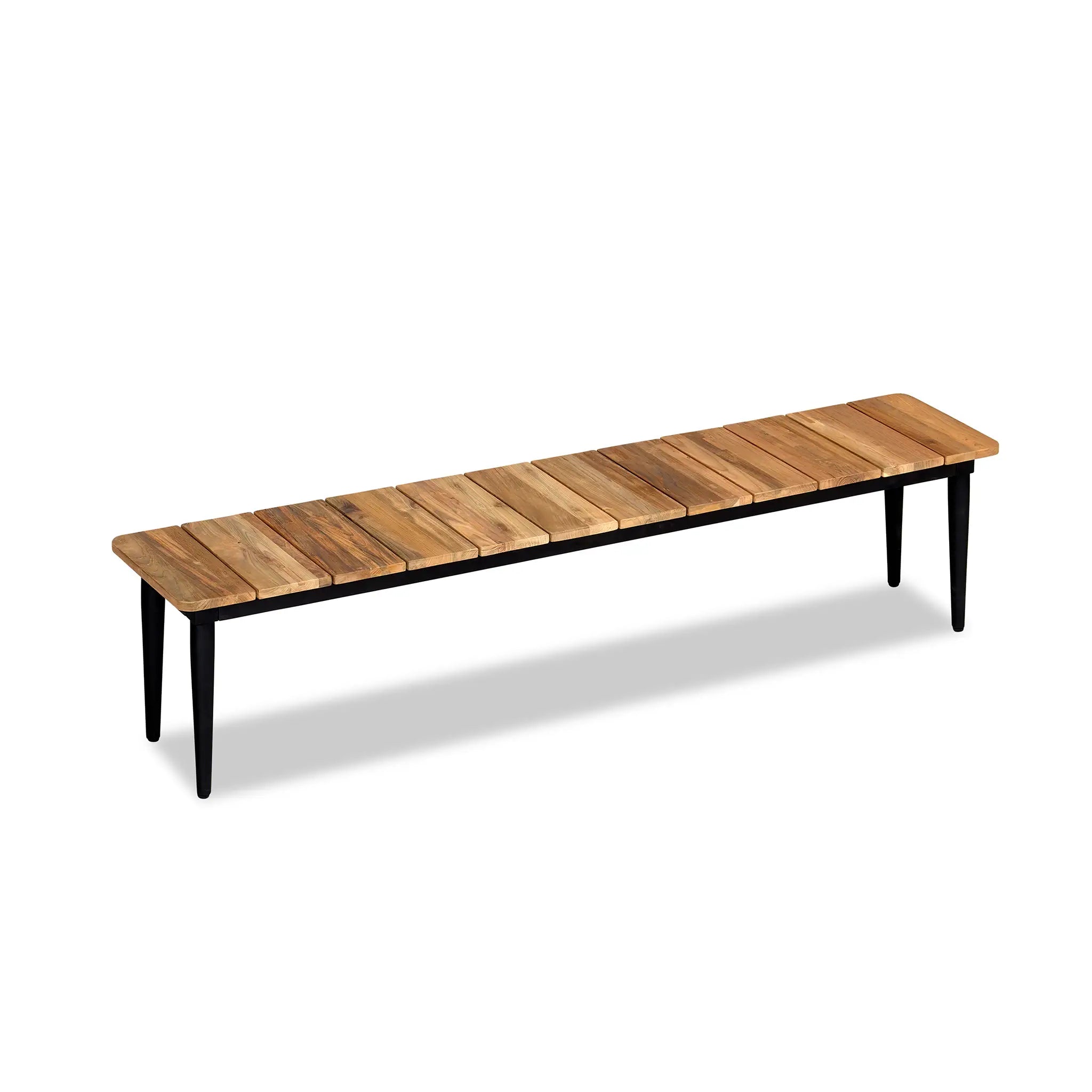 Harmonia Living Parlor Louie 7 to 8 Seat Aluminum Reclaimed Teak Dining Set with Bench 6