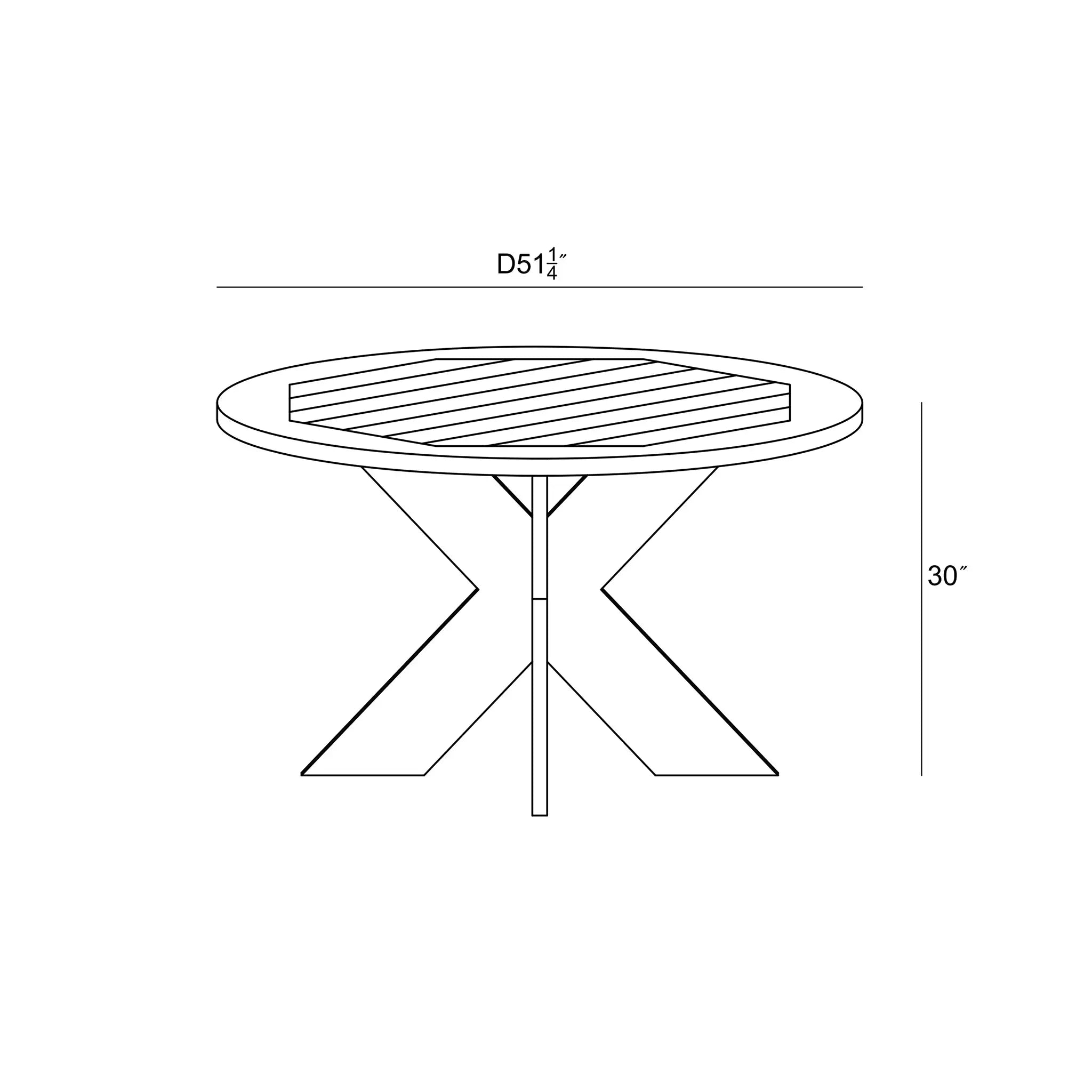 Harmonia Living Roost 4-Seat Reclaimed Teak 51" Round Dining Table 4