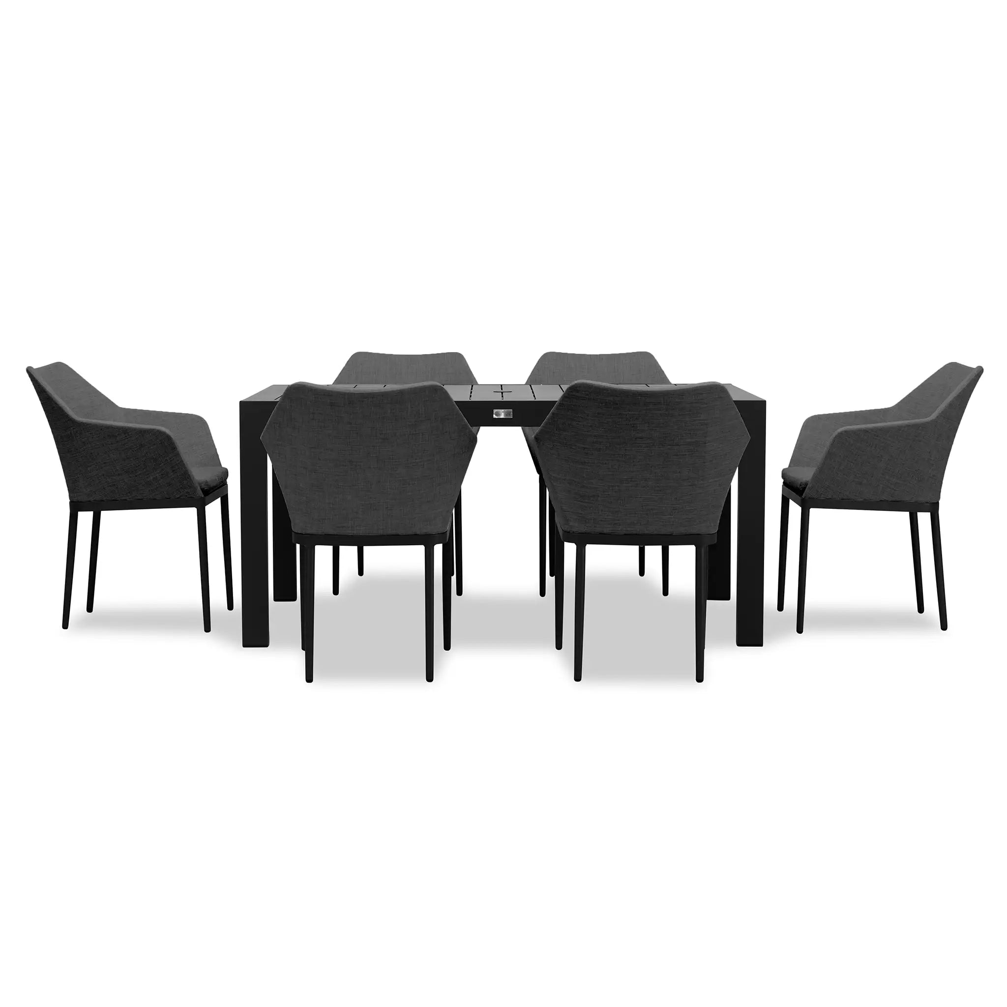 Harmonia Living Tailor Classic 6 Seat Aluminum Rectangular Dining Table - Black 1
