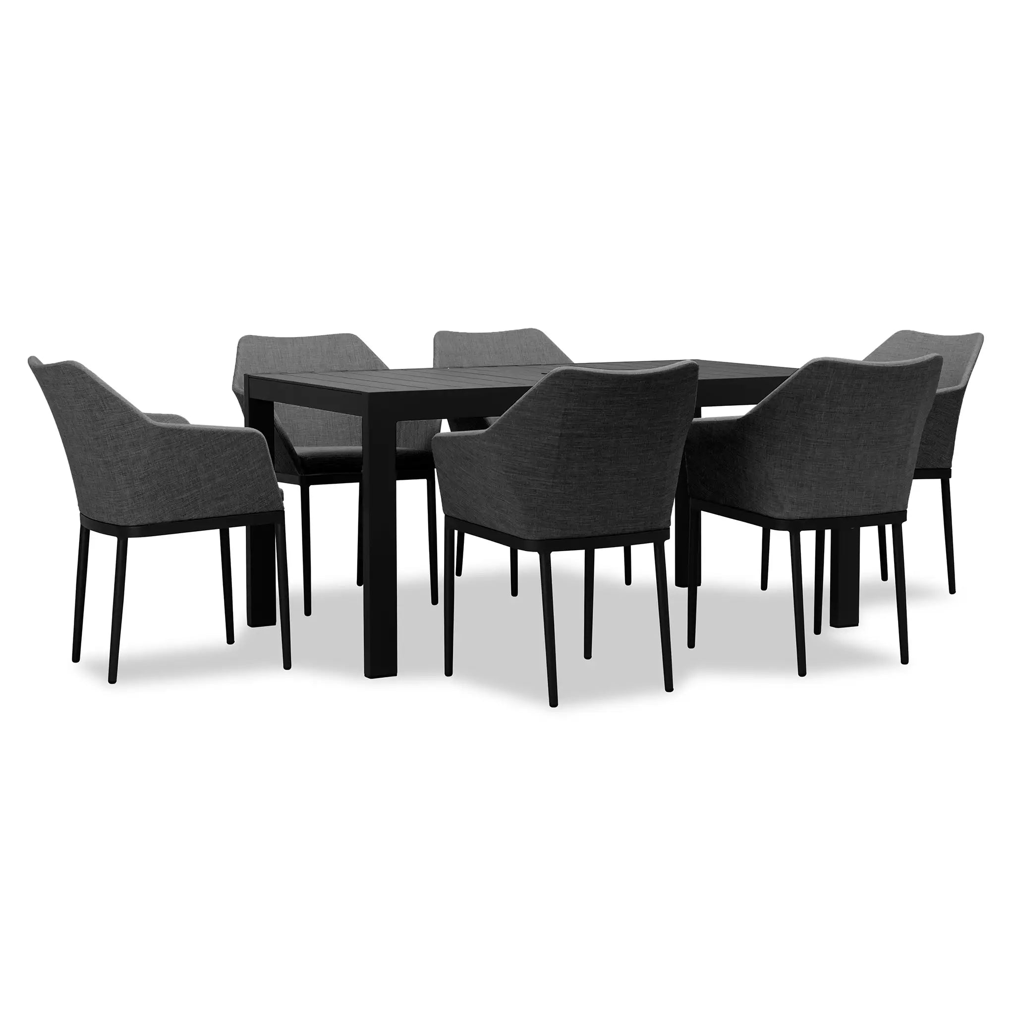 Harmonia Living Tailor Classic 6 Seat Aluminum Rectangular Dining Table - Black 3