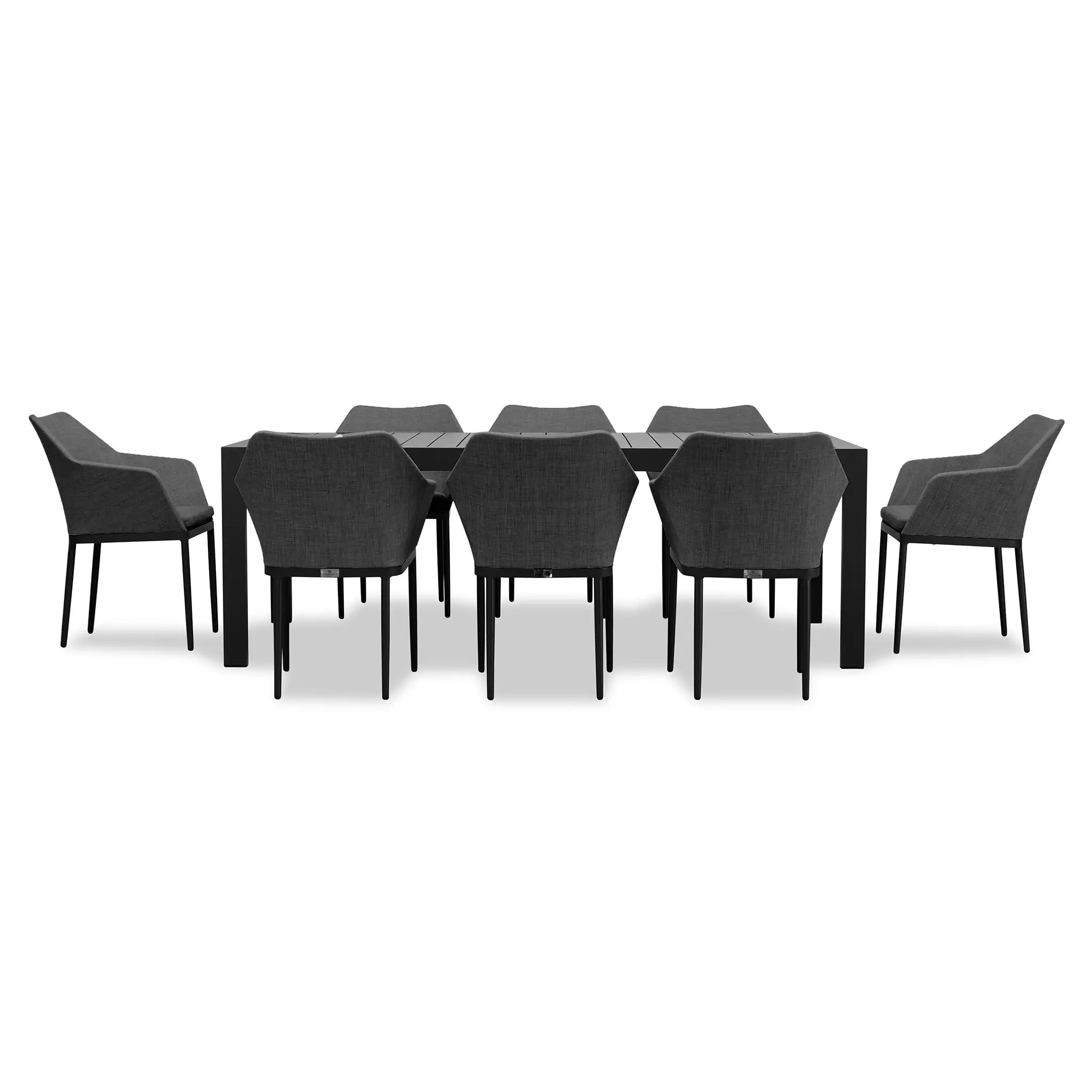 Harmonia Living Tailor Classic 8 Seat Aluminum Rectangular Dining Table - Black 1