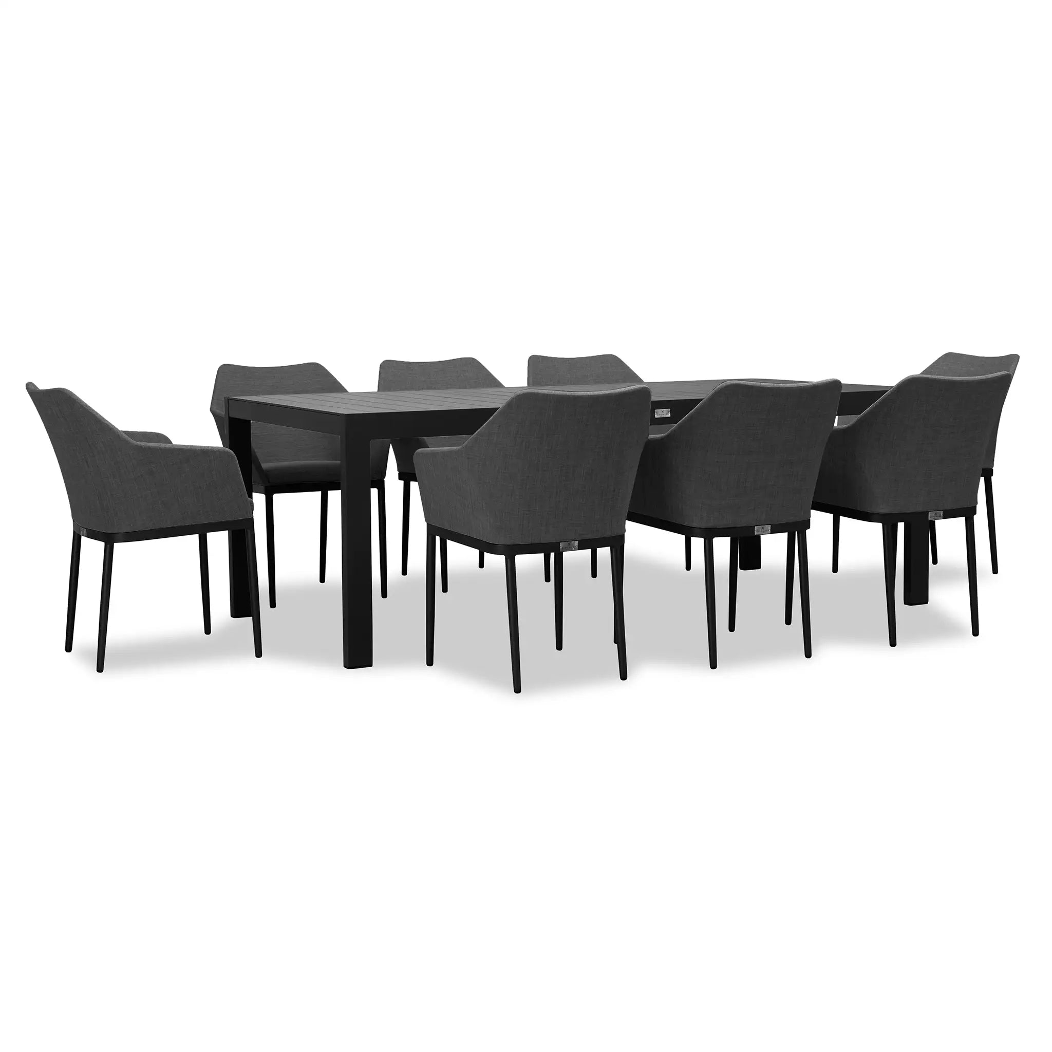 Harmonia Living Tailor Classic 8 Seat Aluminum Rectangular Dining Table - Black 2