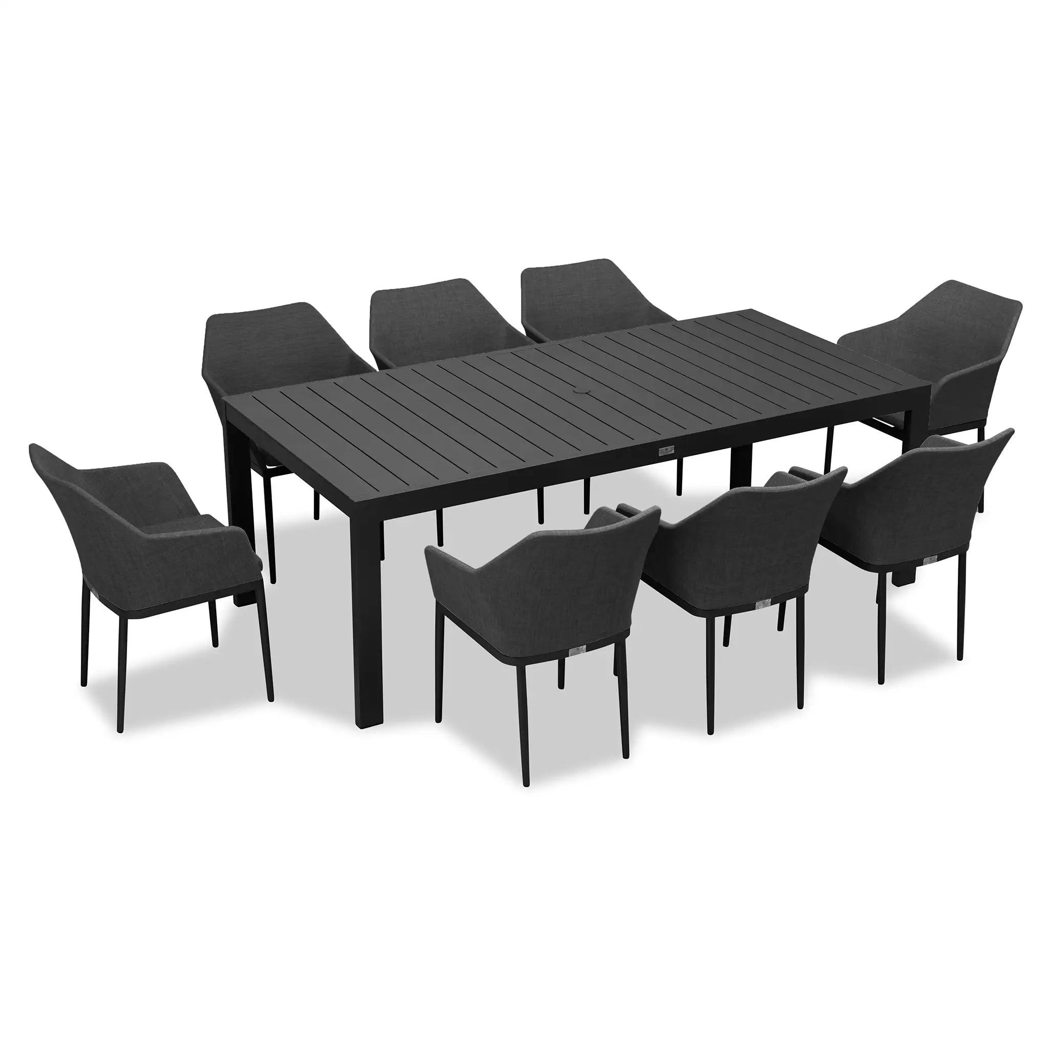 Harmonia Living Tailor Classic 8 Seat Aluminum Rectangular Dining Table - Black 3
