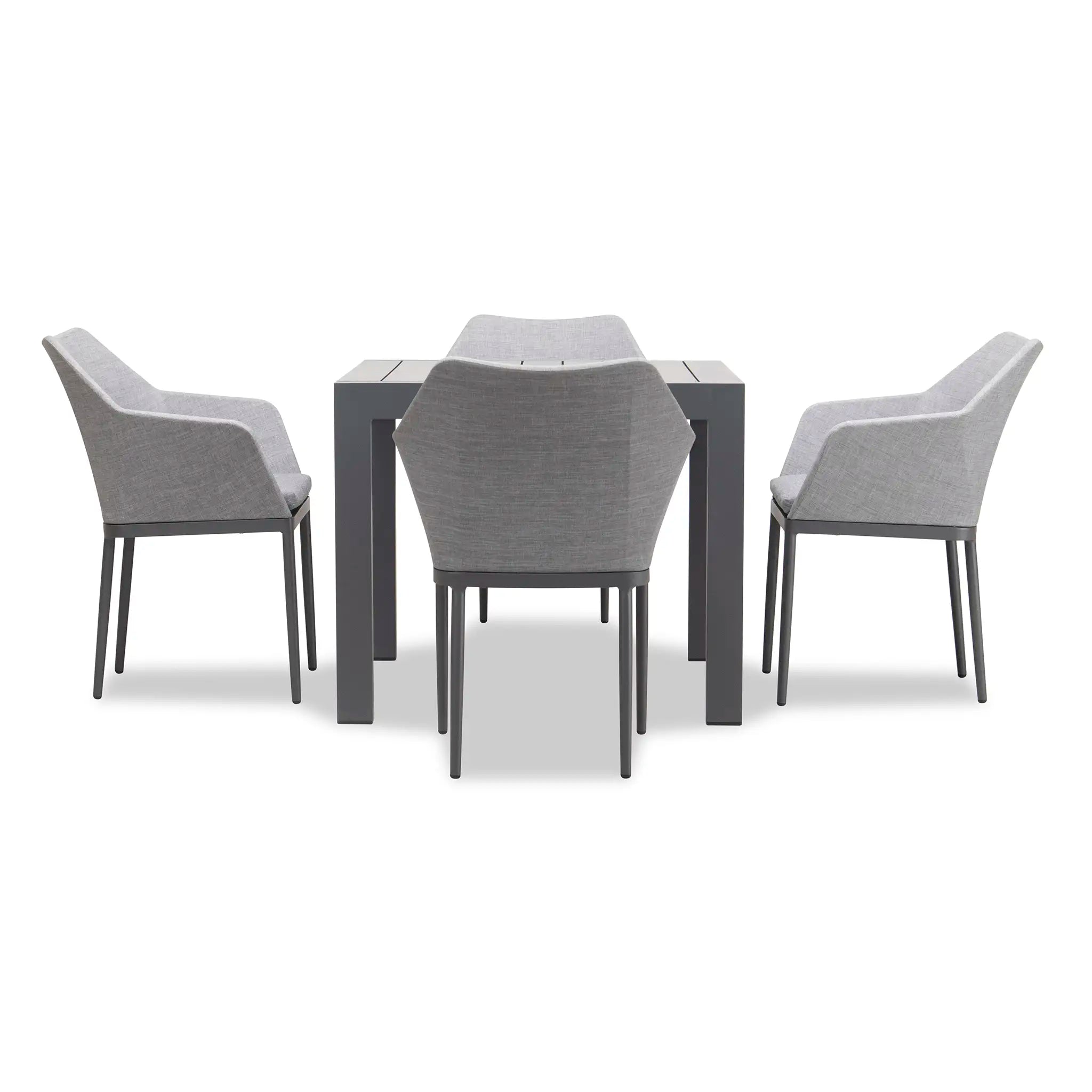 Harmonia Living Tailor Classic 4 Seat Aluminum Square Dining Table - Slate 1