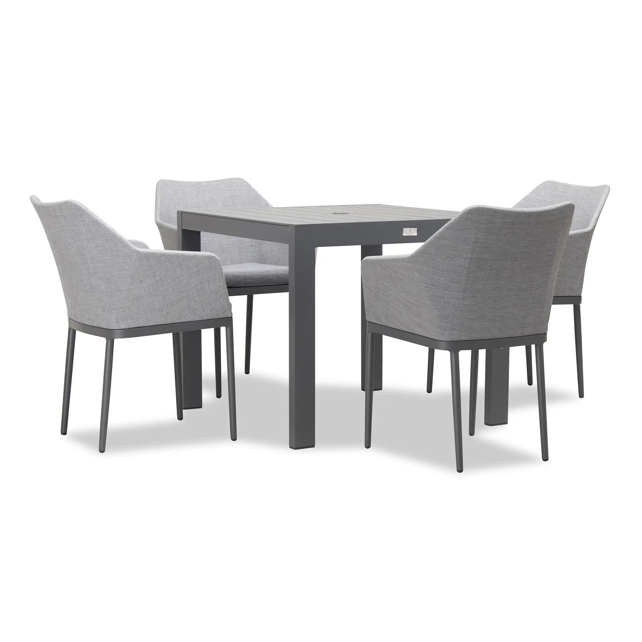 Harmonia Living Tailor Classic 4 Seat Aluminum Square Dining Table - Slate 3