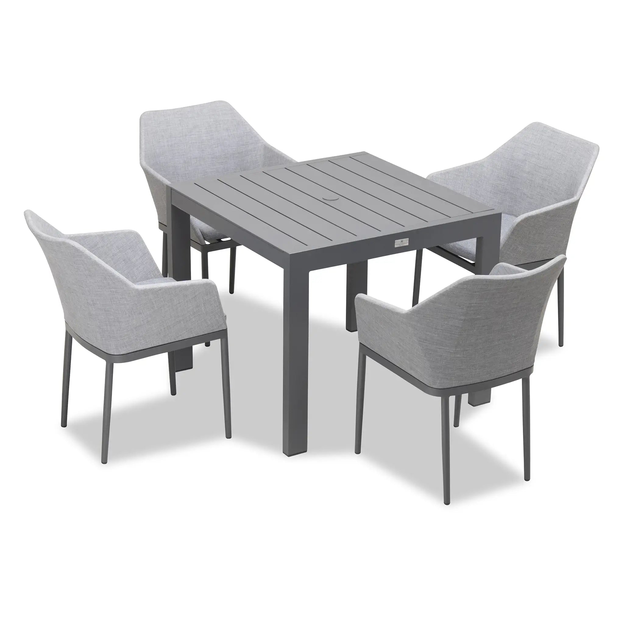 Harmonia Living Tailor Classic 4 Seat Aluminum Square Dining Table - Slate 2