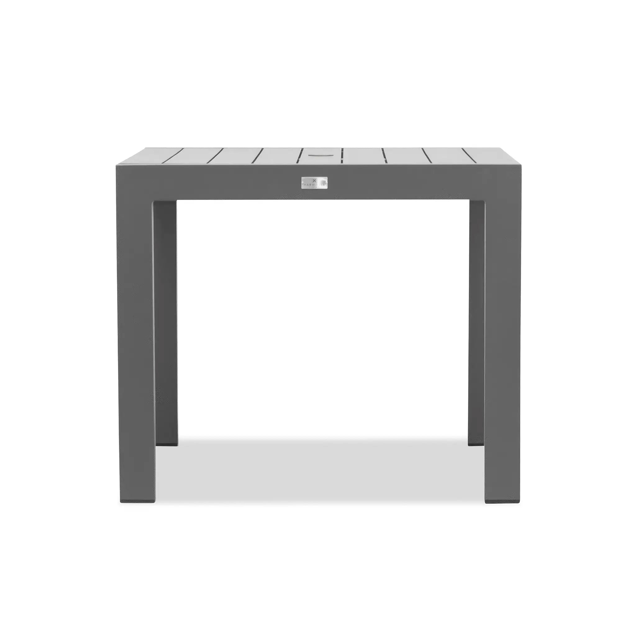 Harmonia Living Tailor Classic 4 Seat Aluminum Square Dining Table - Slate 5