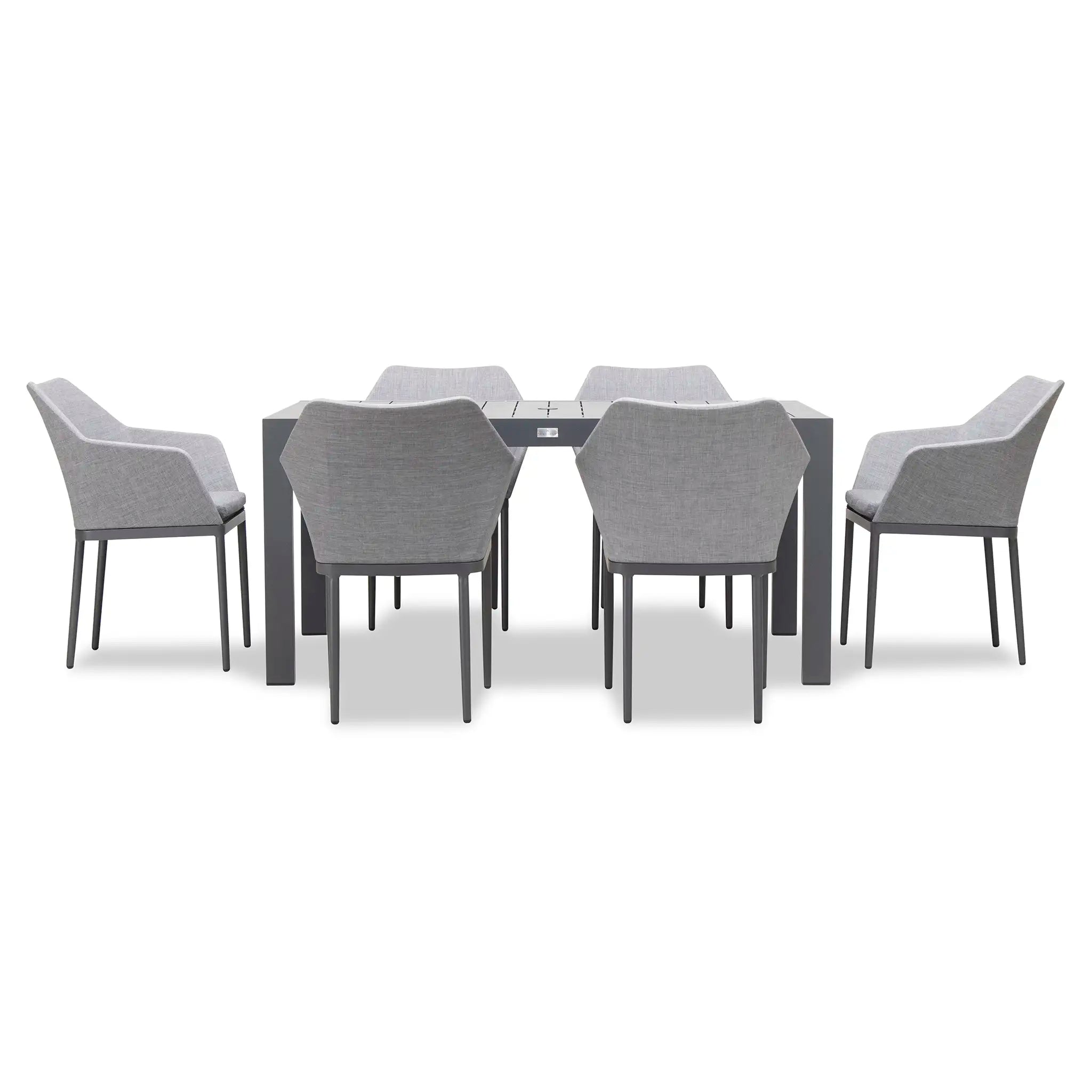 Harmonia Living Tailor Classic 6 Seat Aluminum Rectangular Dining Table - Slate 3