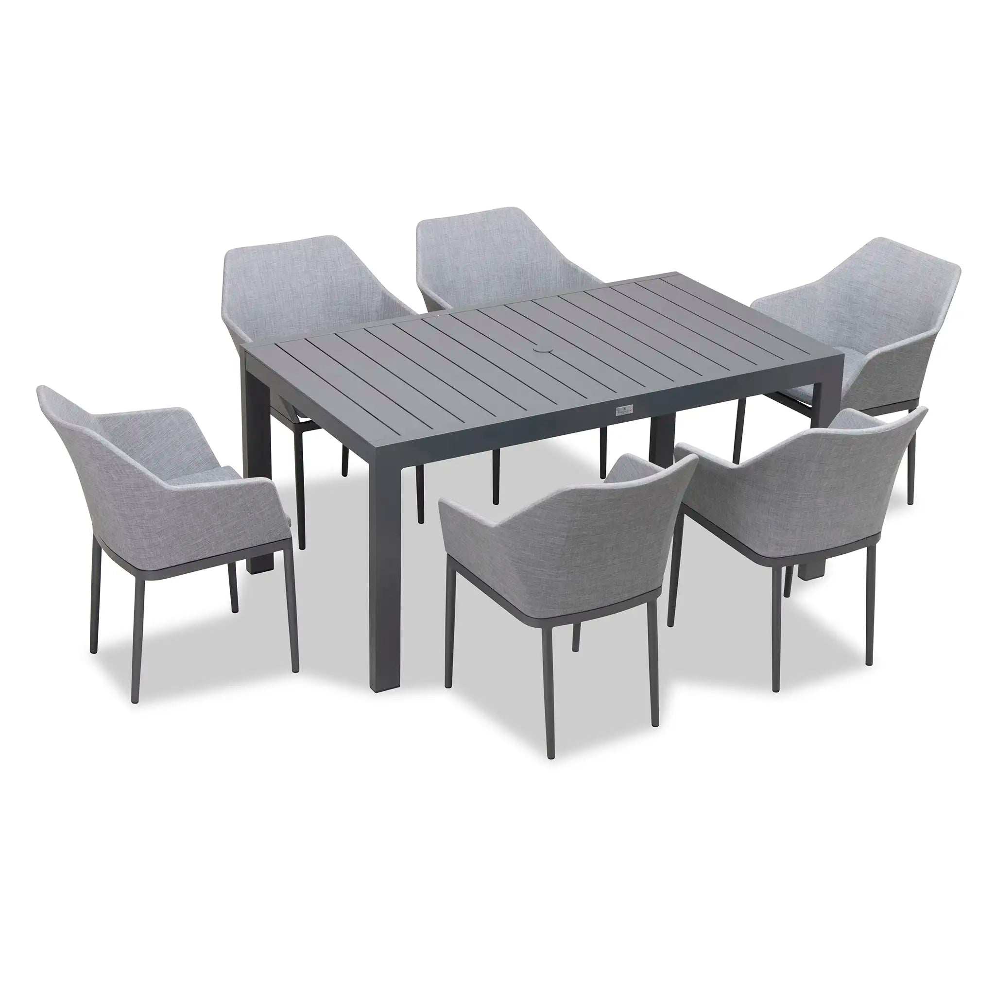 Harmonia Living Tailor Classic 6 Seat Aluminum Rectangular Dining Table - Slate 1