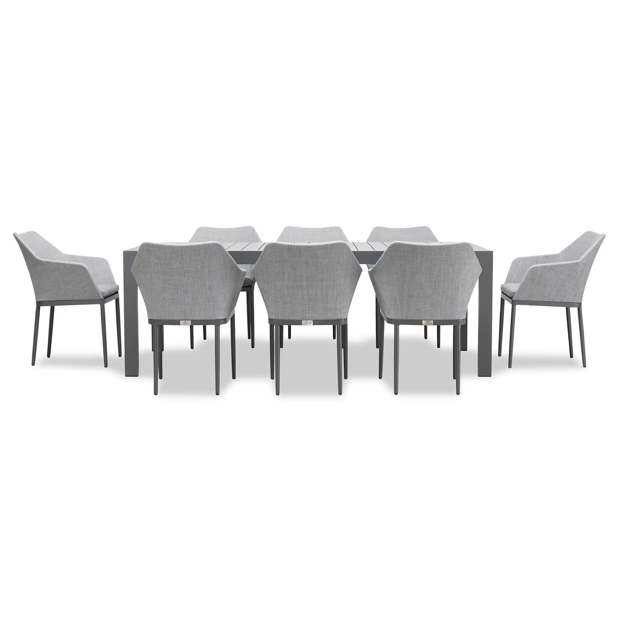 Harmonia Living Tailor Classic 8 Seat Aluminum Rectangular Dining Table - Slate 1