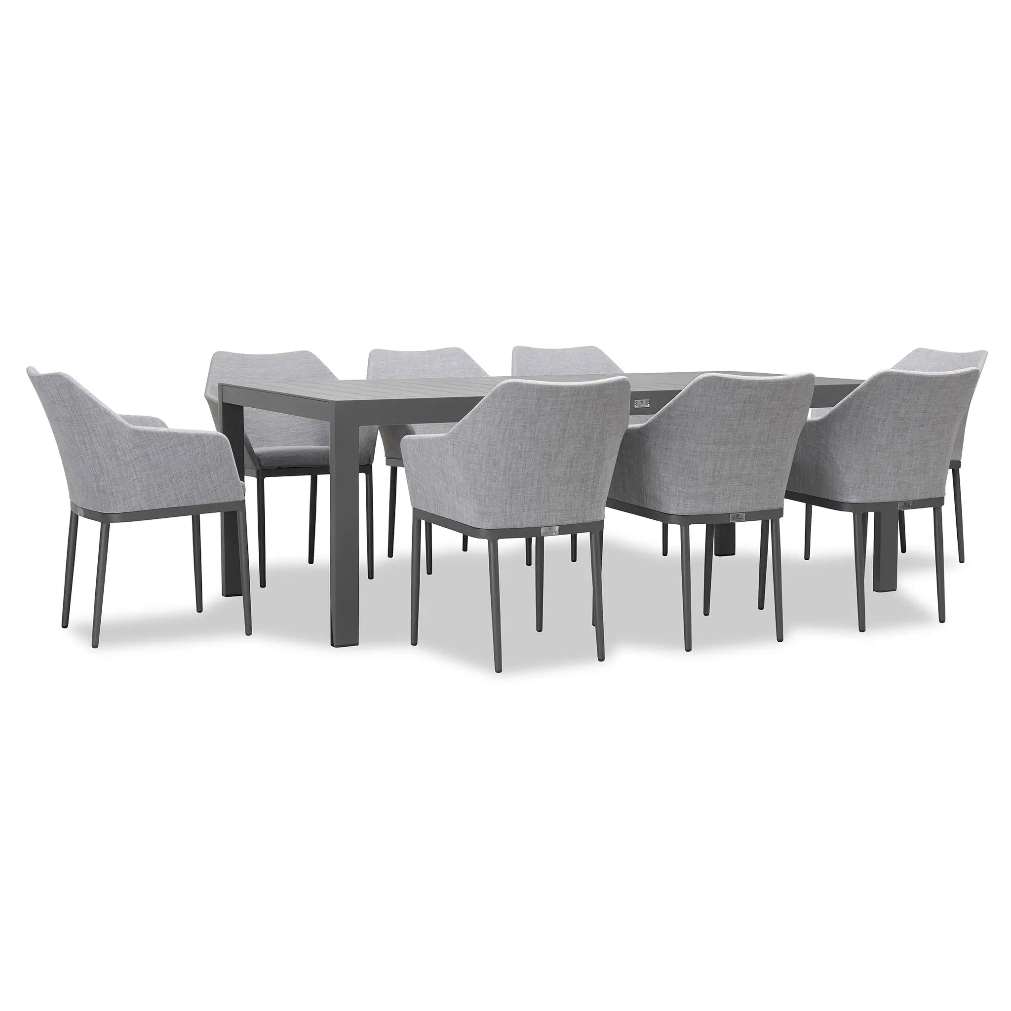 Harmonia Living Tailor Classic 8 Seat Aluminum Rectangular Dining Table - Slate 2