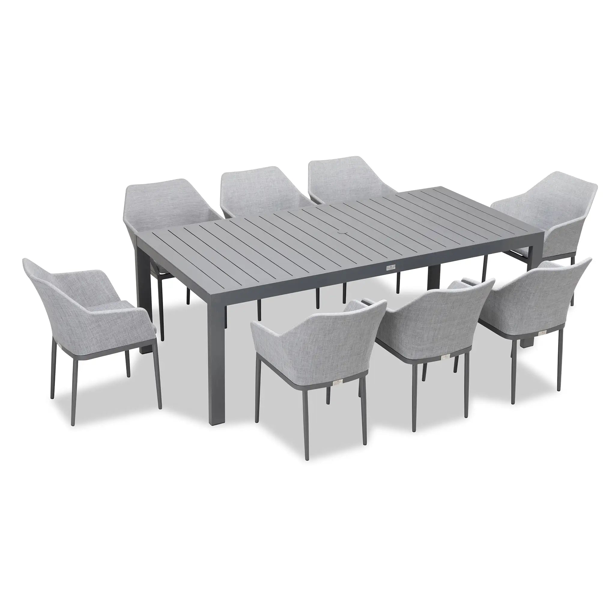 Harmonia Living Tailor Classic 8 Seat Aluminum Rectangular Dining Table - Slate 3