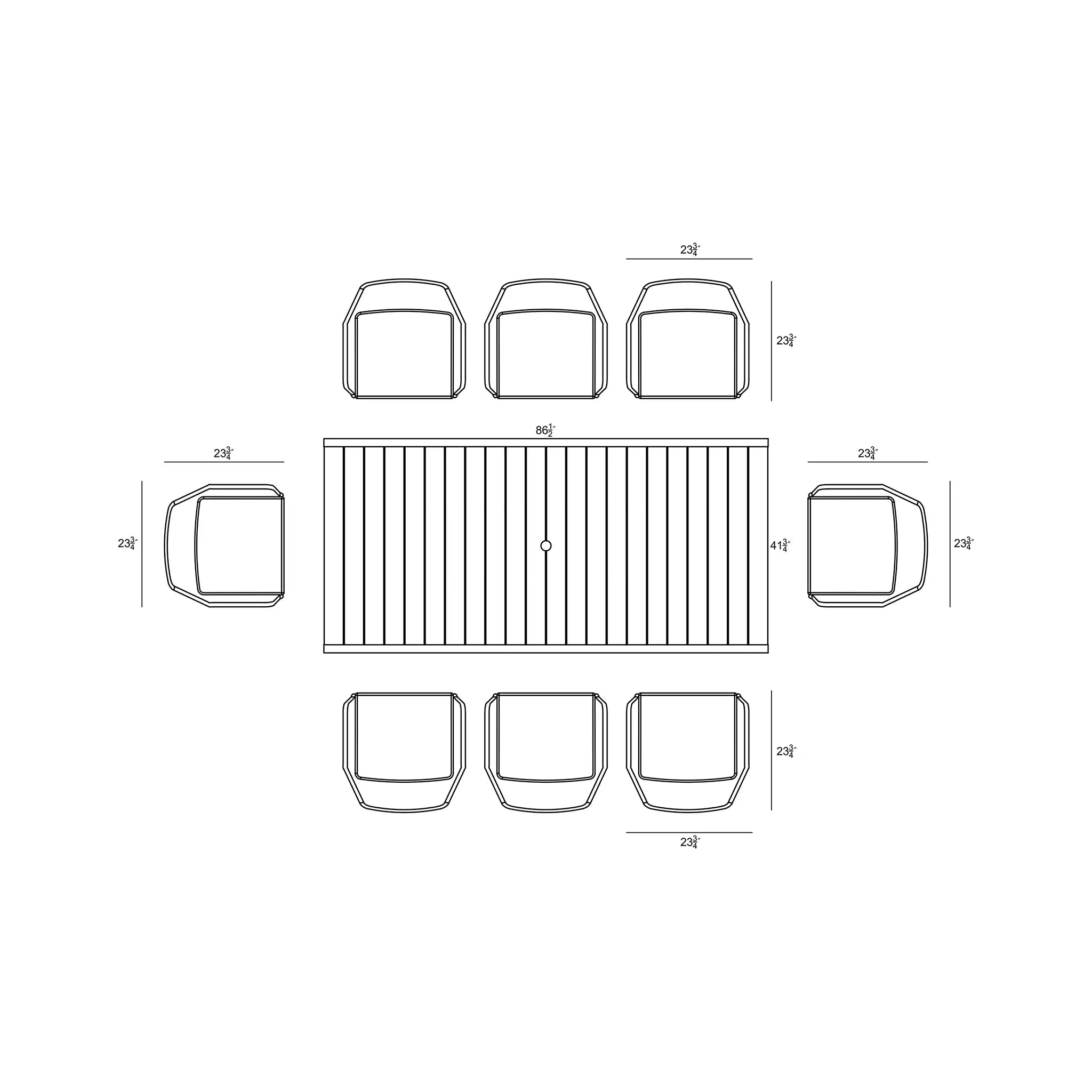 Harmonia Living Tailor Classic 8 Seat Aluminum Rectangular Dining Table - Slate 7