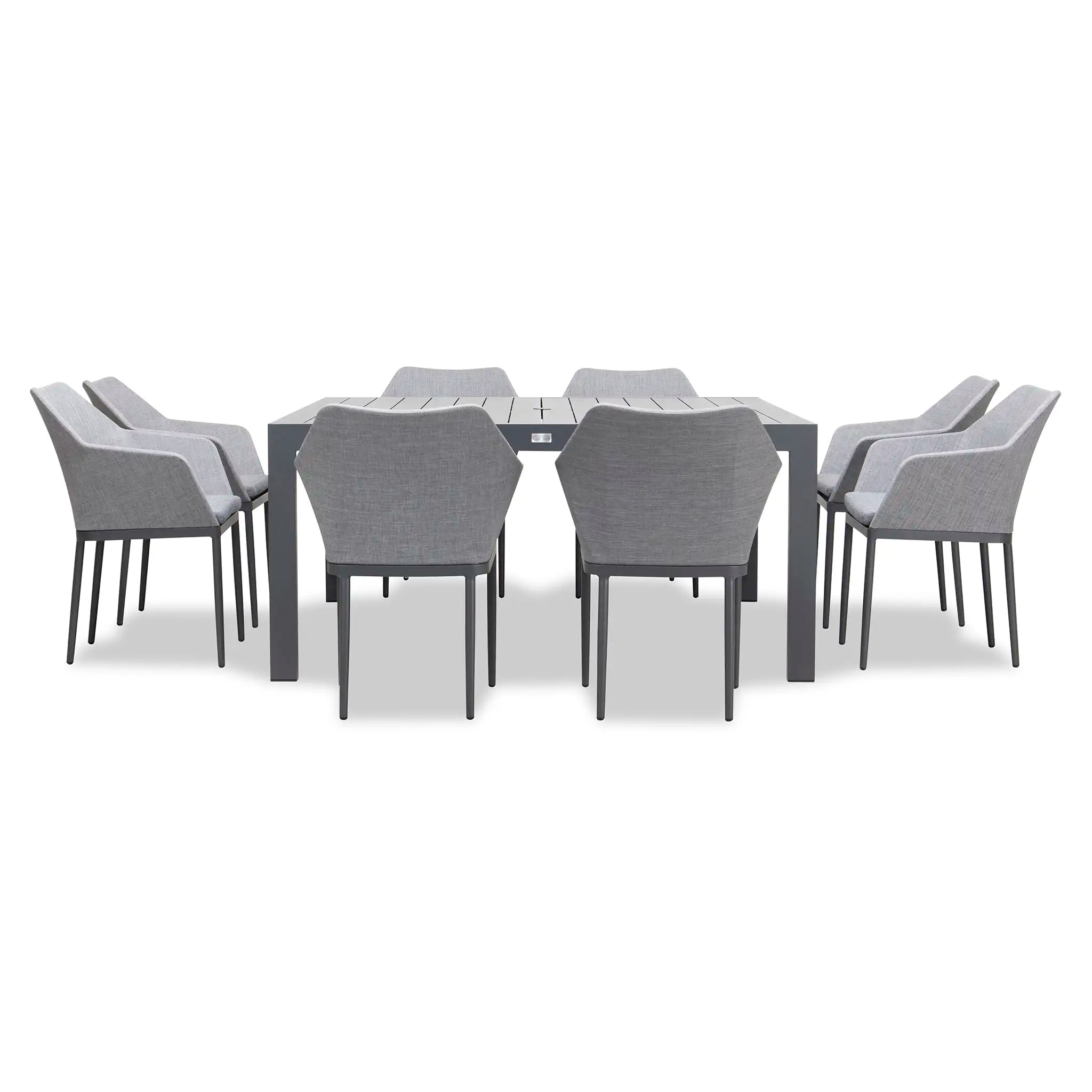 Harmonia Living Tailor Classic 8 Seat Aluminum Square Dining Table - Black 1
