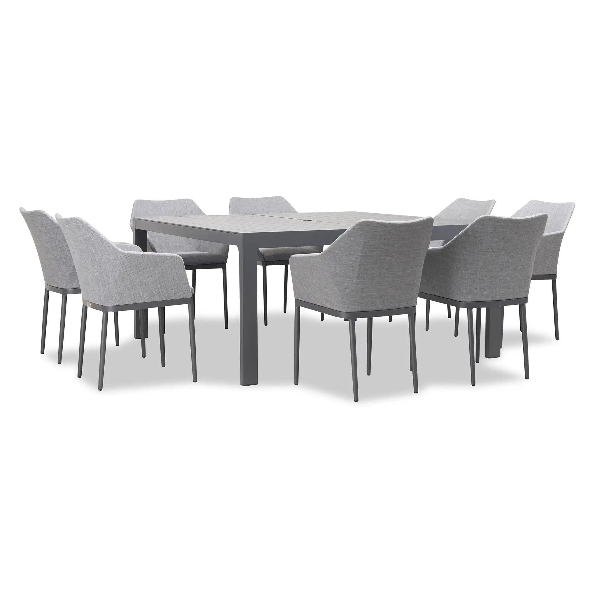 Harmonia Living Tailor Classic 8 Seat Aluminum Square Dining Table - Black 2