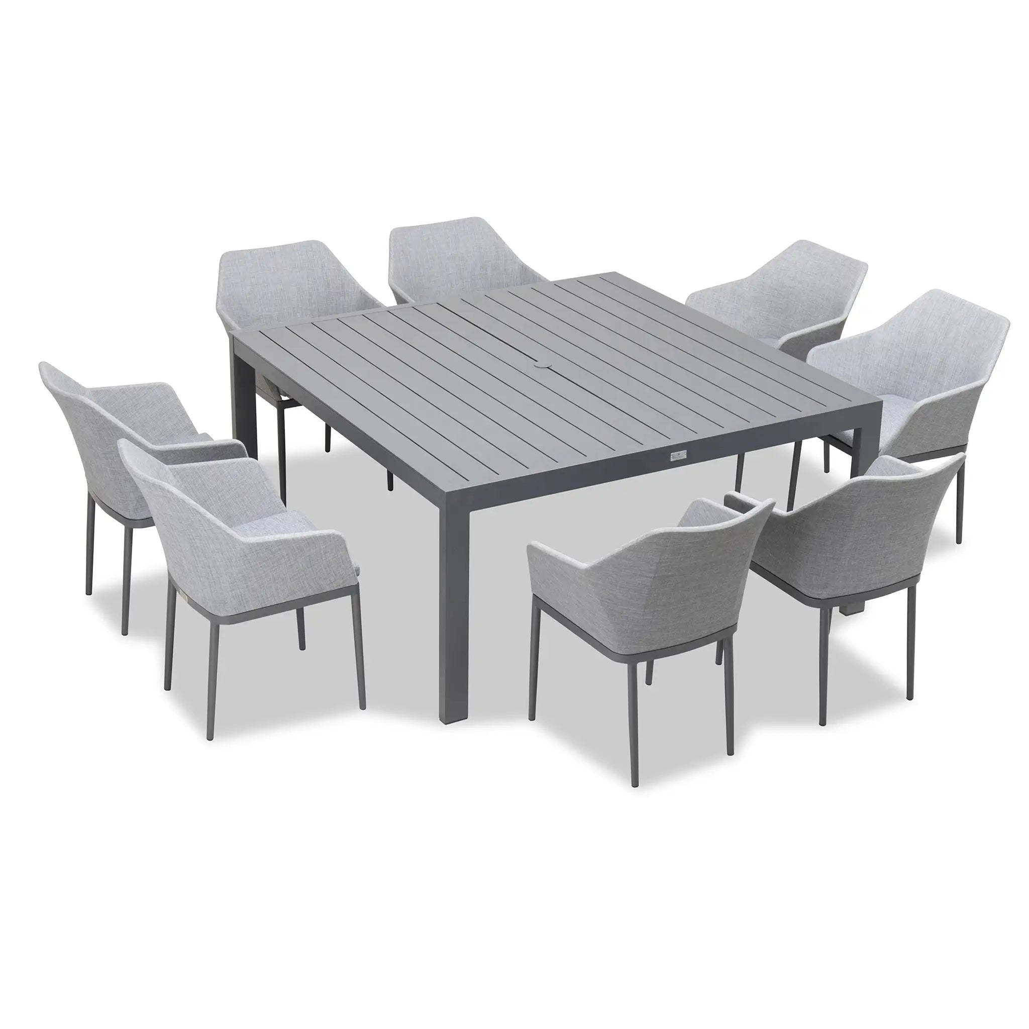Harmonia Living Tailor Classic 8 Seat Aluminum Square Dining Table - Black 3